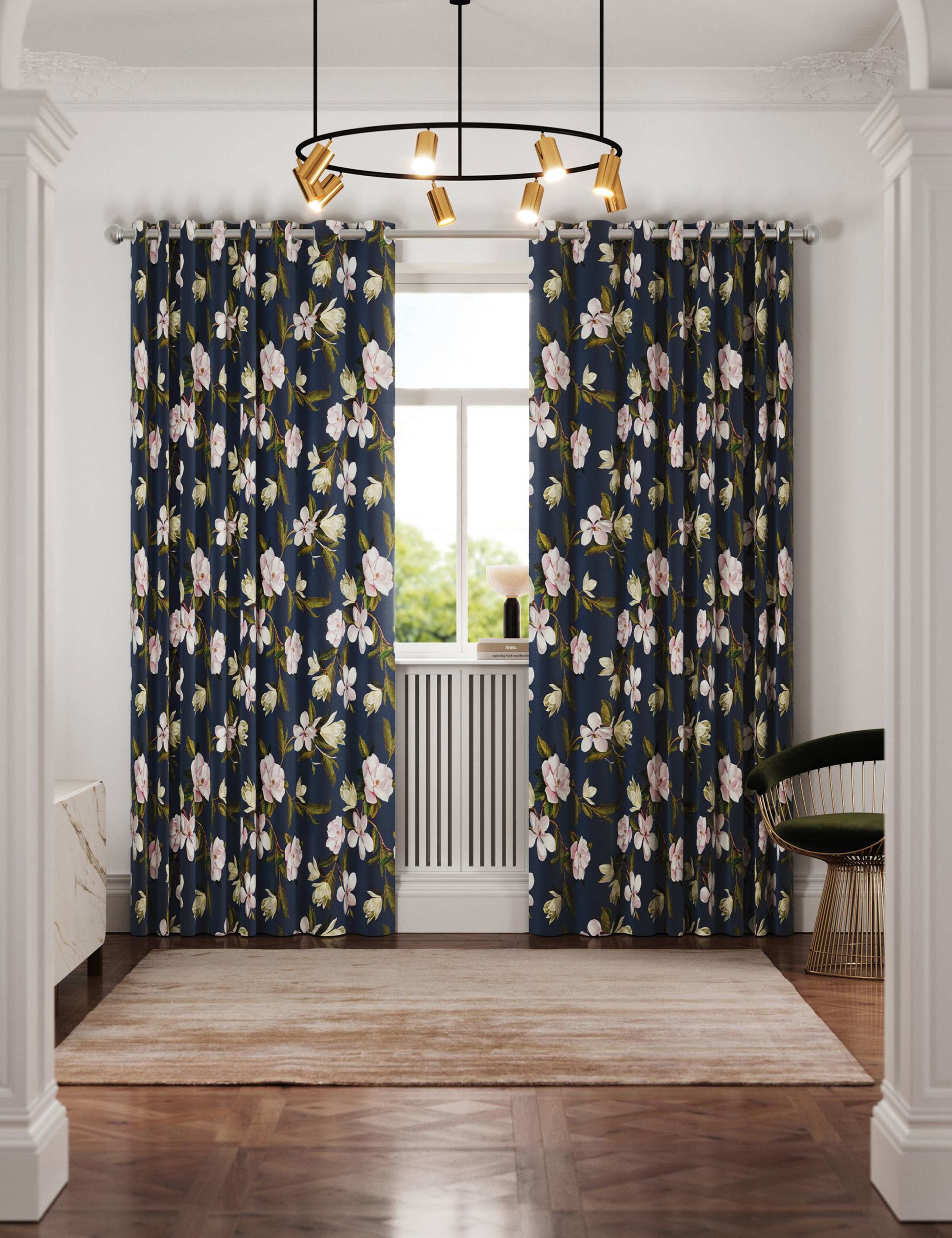 Opal Floral Lined Curtains
