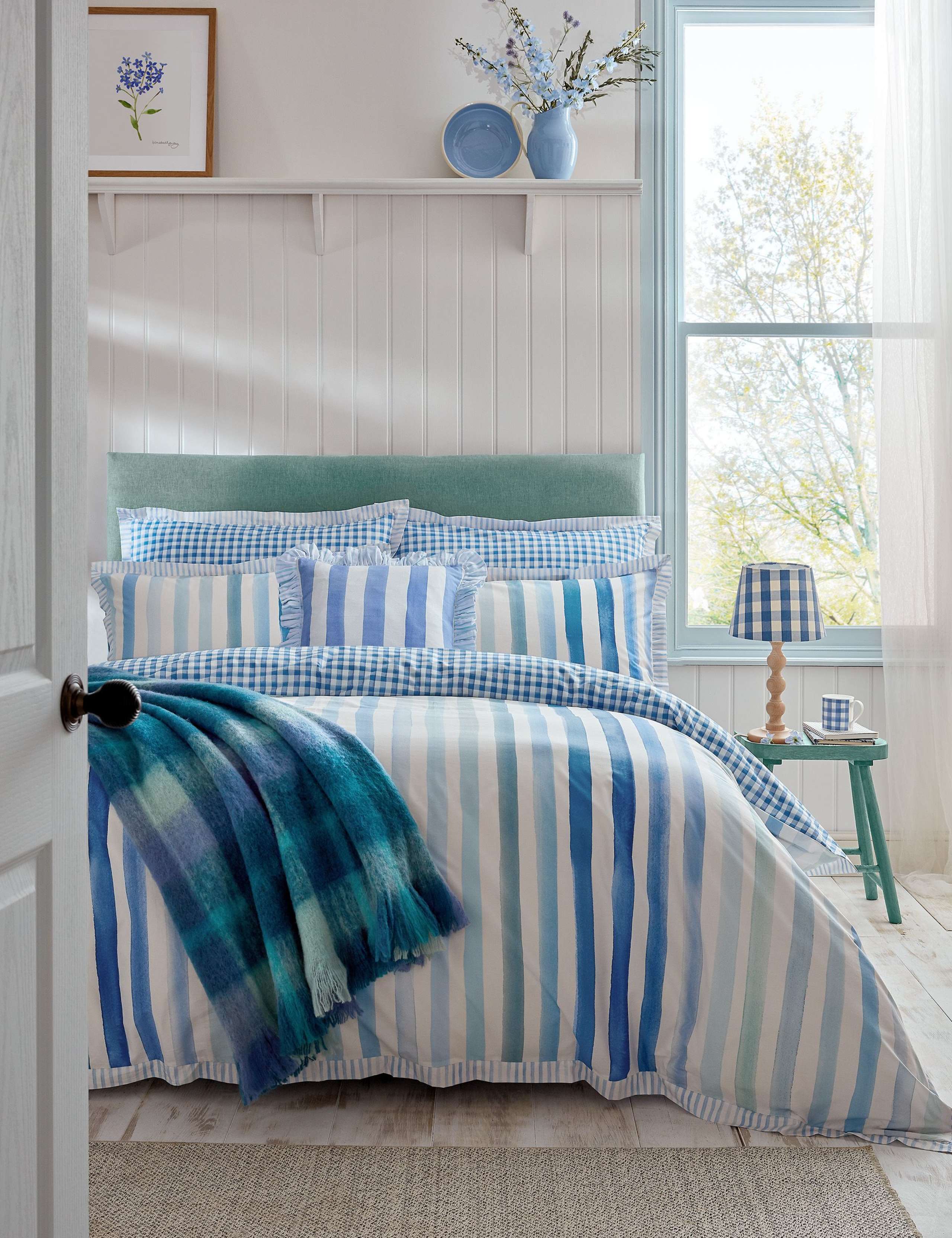 Pure Cotton Sunday Stripe Bedding Set