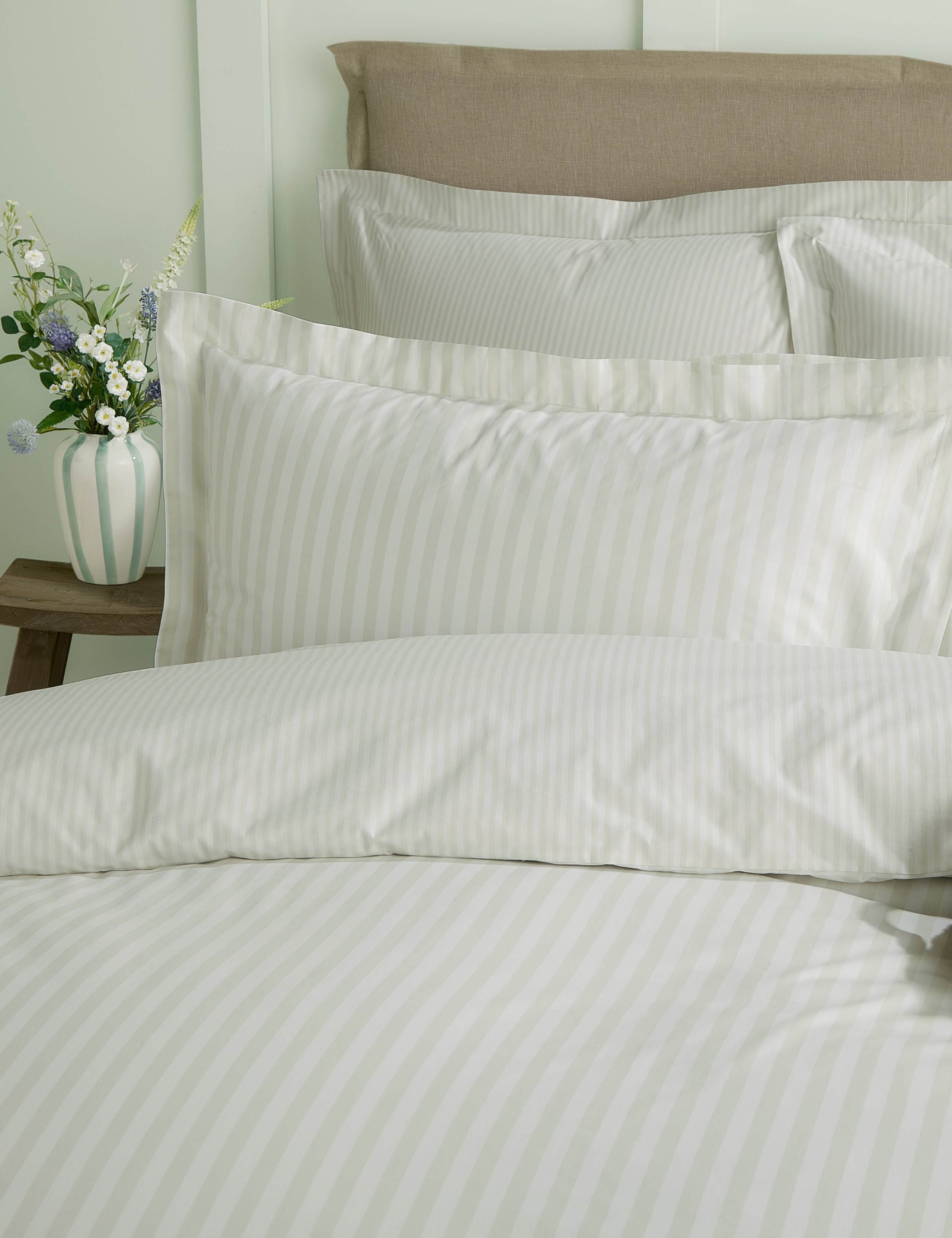 2 Pack Pure Cotton Uppingham Stripe Pillowcases