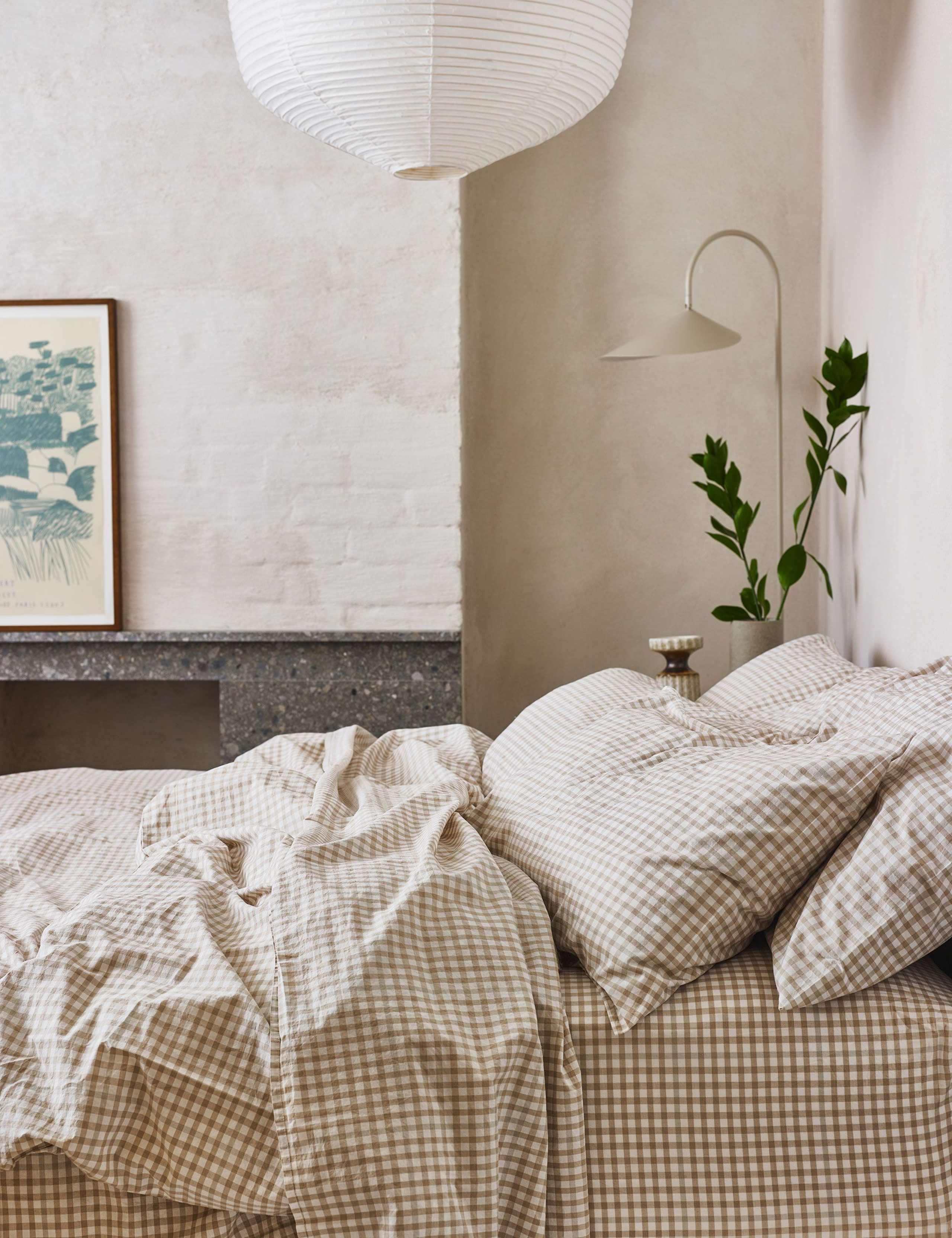 Washed Cotton Gingham Duvet Cover