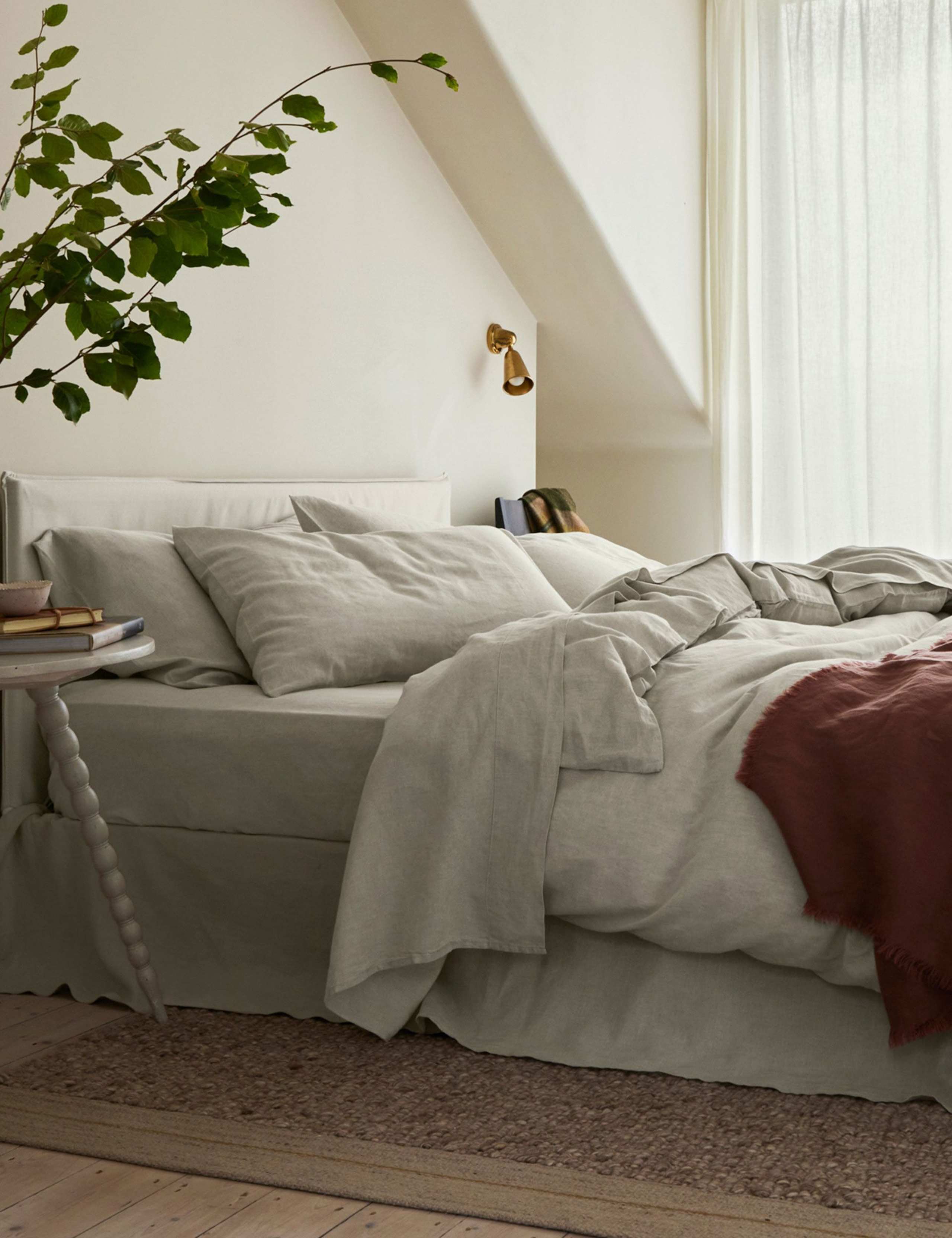 Pure Linen Rose Duvet Cover