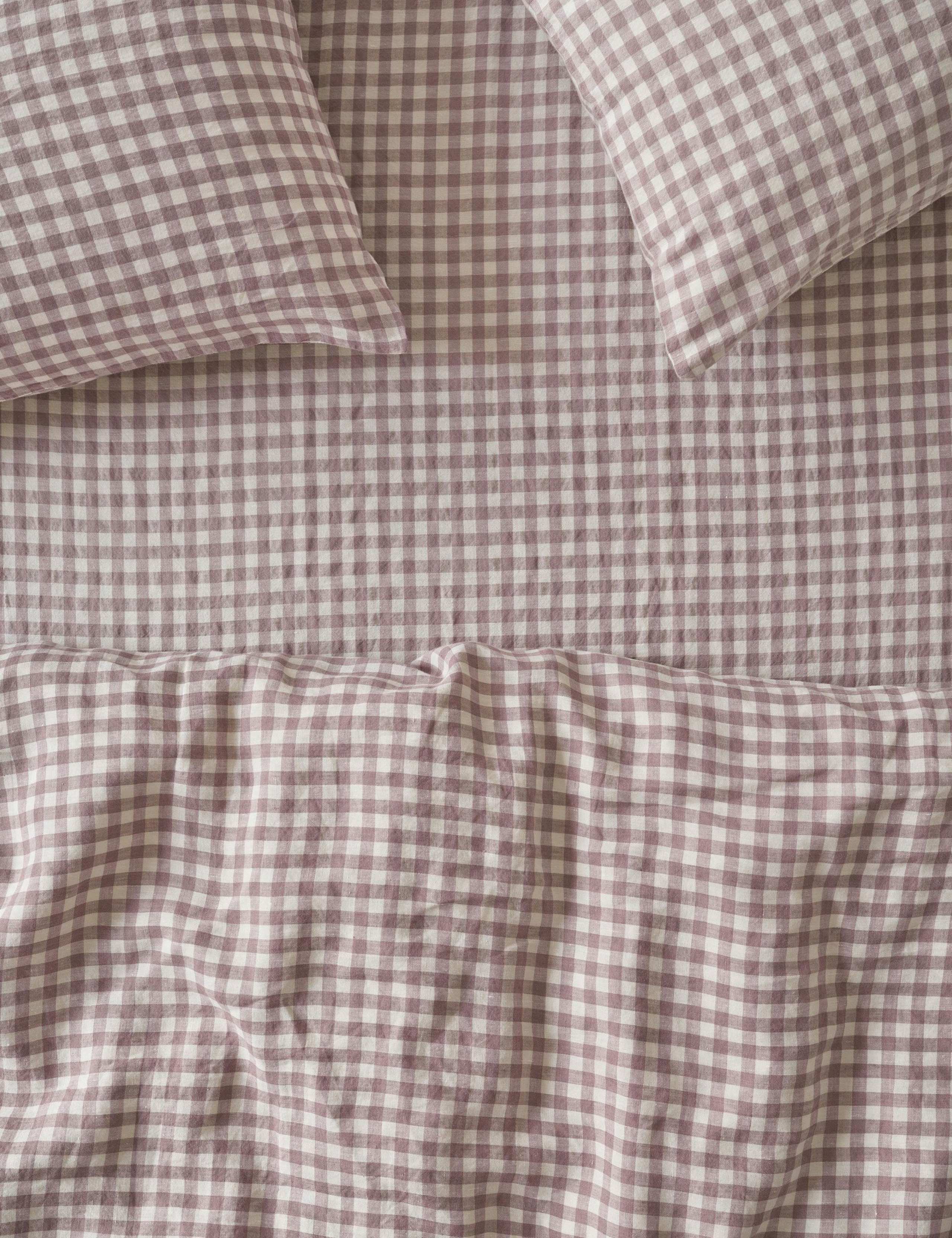 Linen Rich Gingham Fitted Sheet