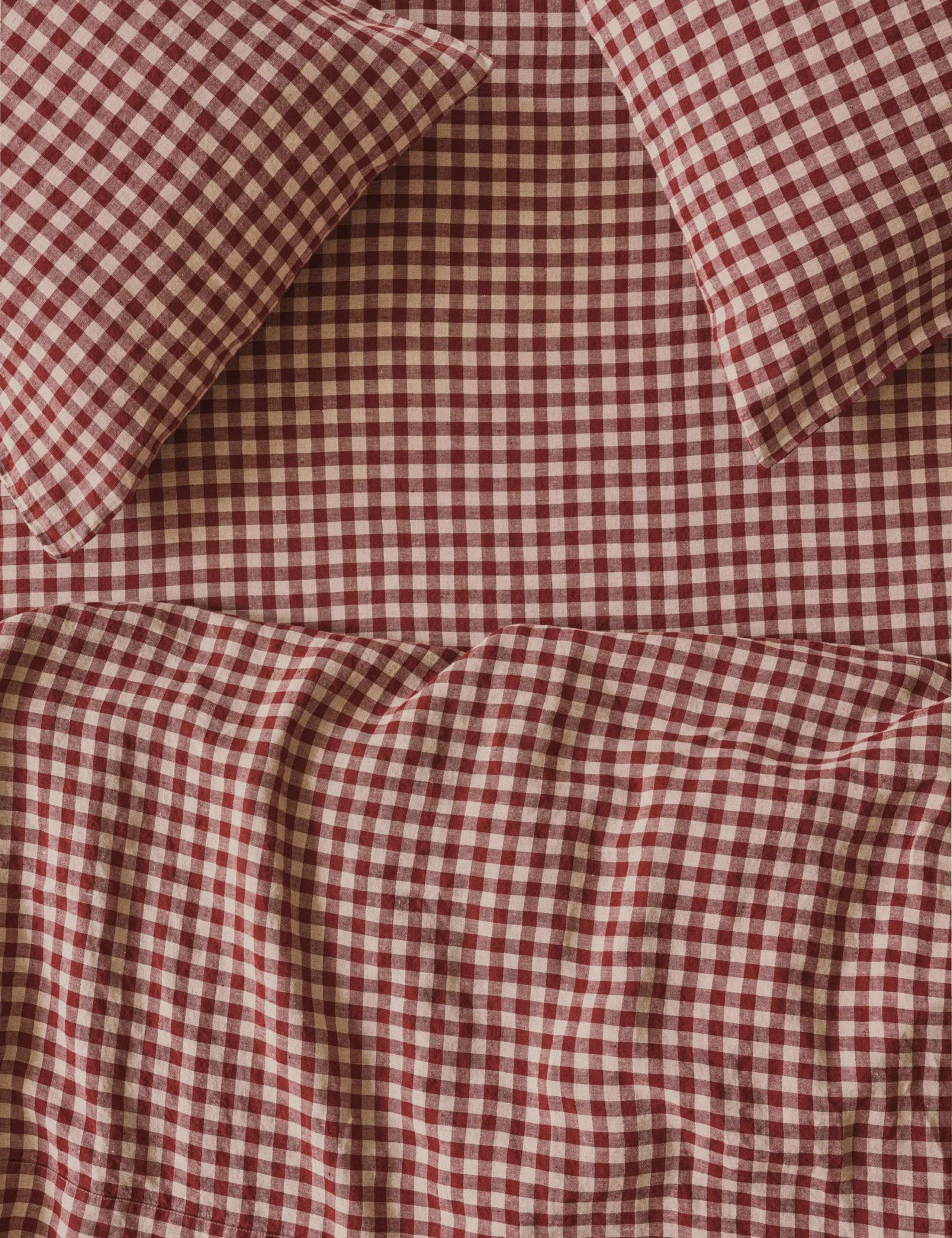 Linen Rich Gingham Fitted Sheet