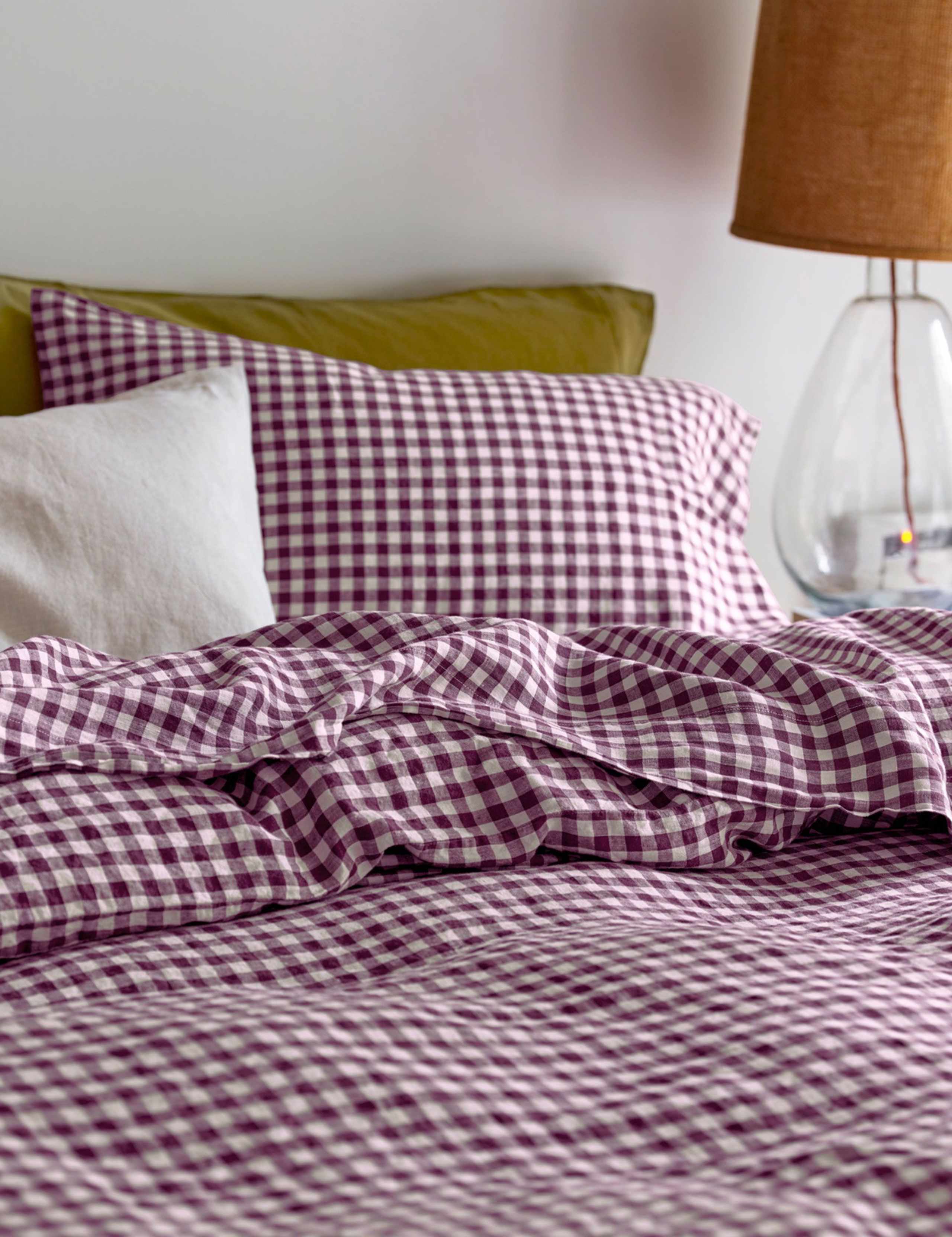 Linen Rich Gingham Flat Sheet