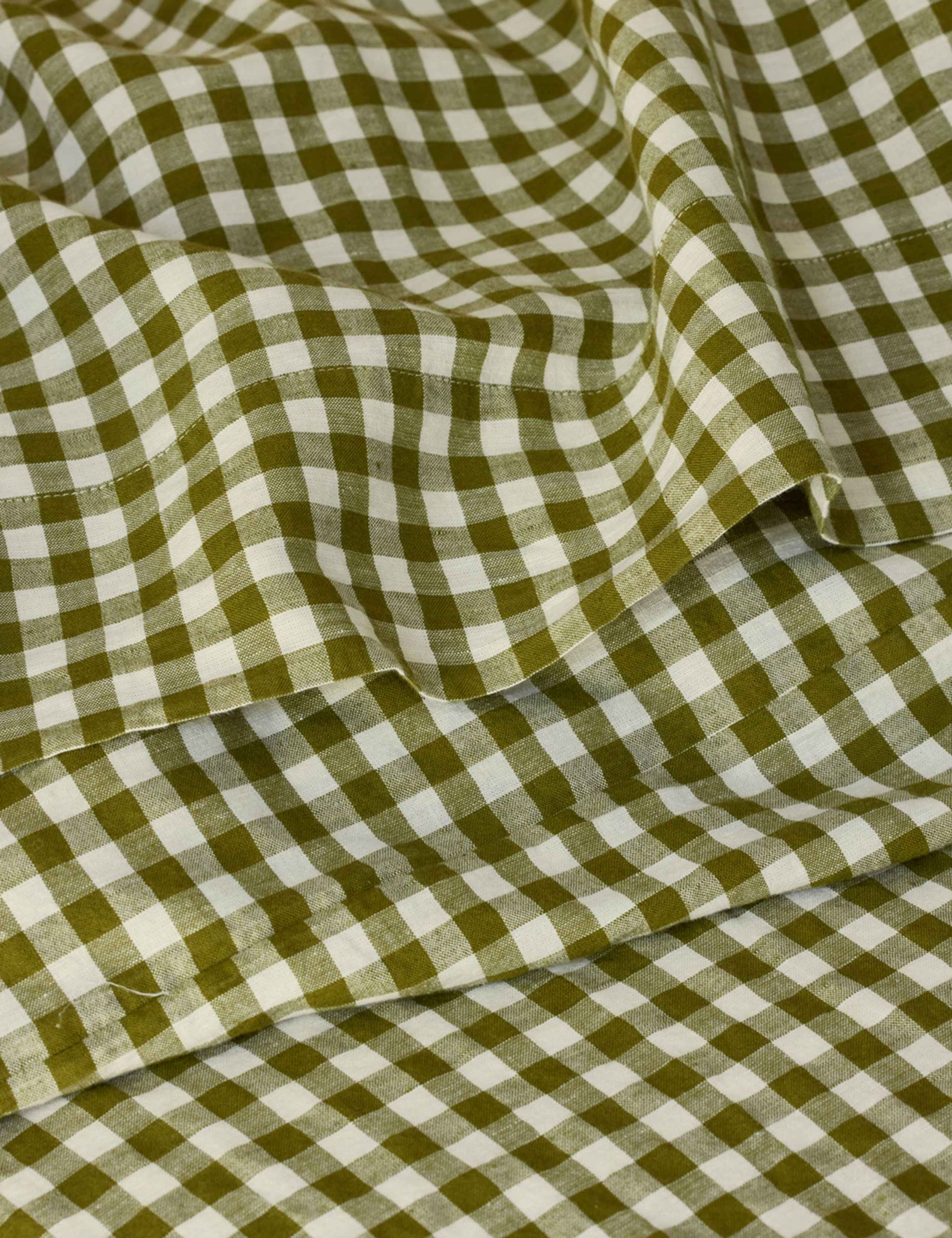 Linen Rich Gingham Flat Sheet