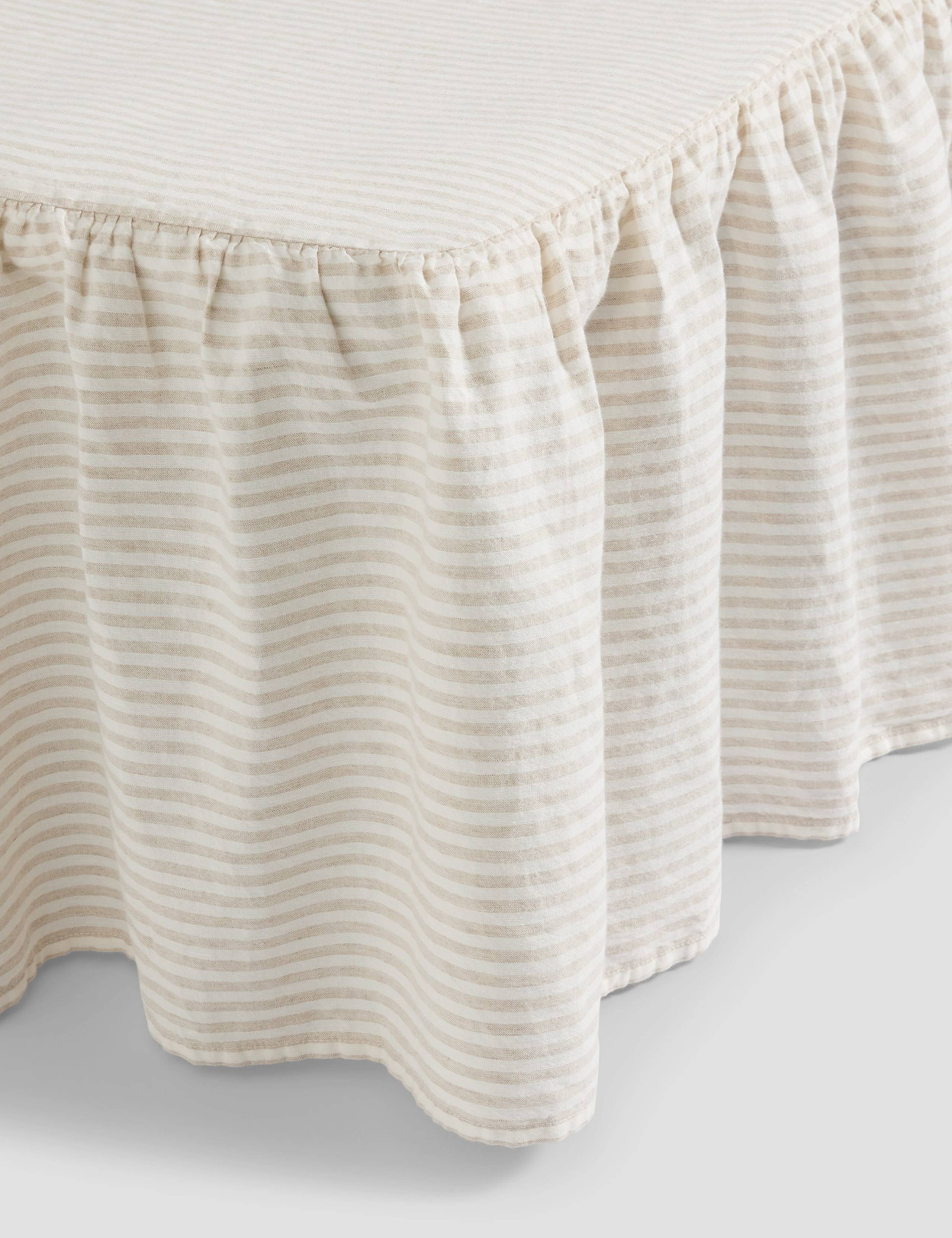 Pure Linen Striped Valance Sheet