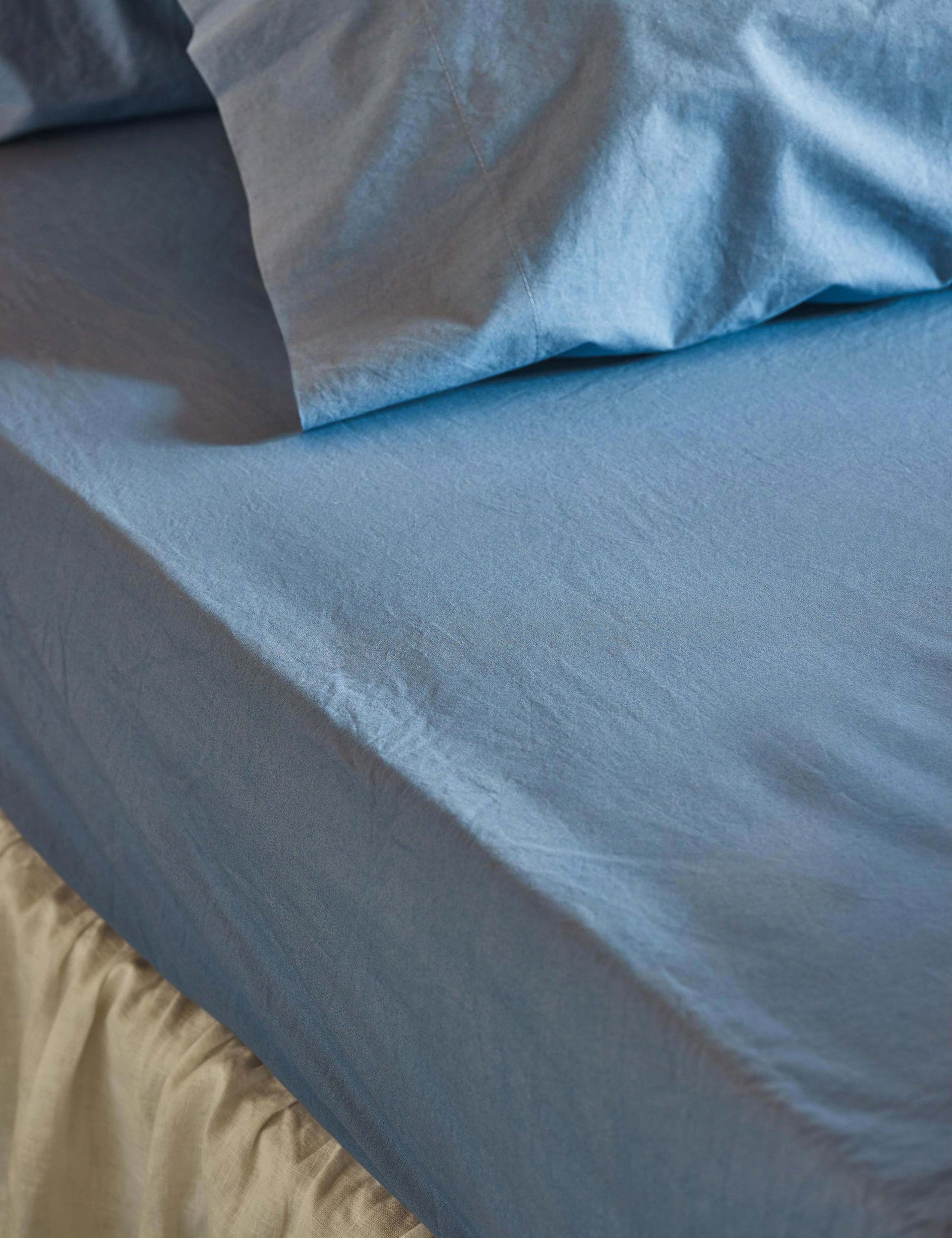 Washed Cotton Percale Fitted Sheet