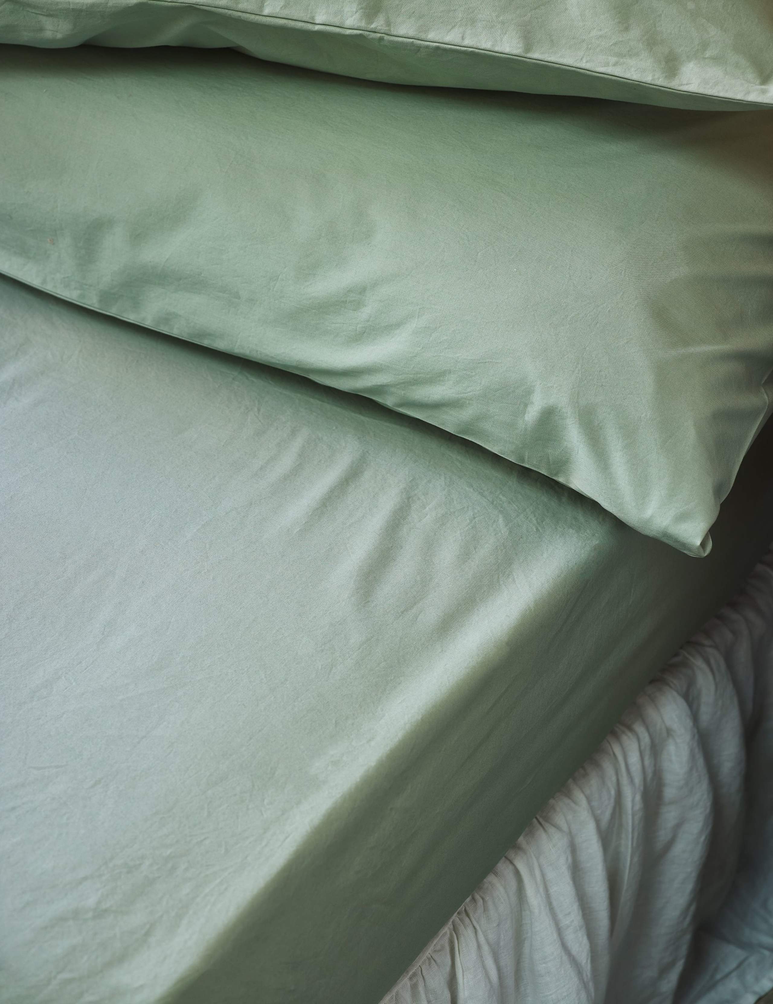 Washed Cotton Percale Fitted Sheet