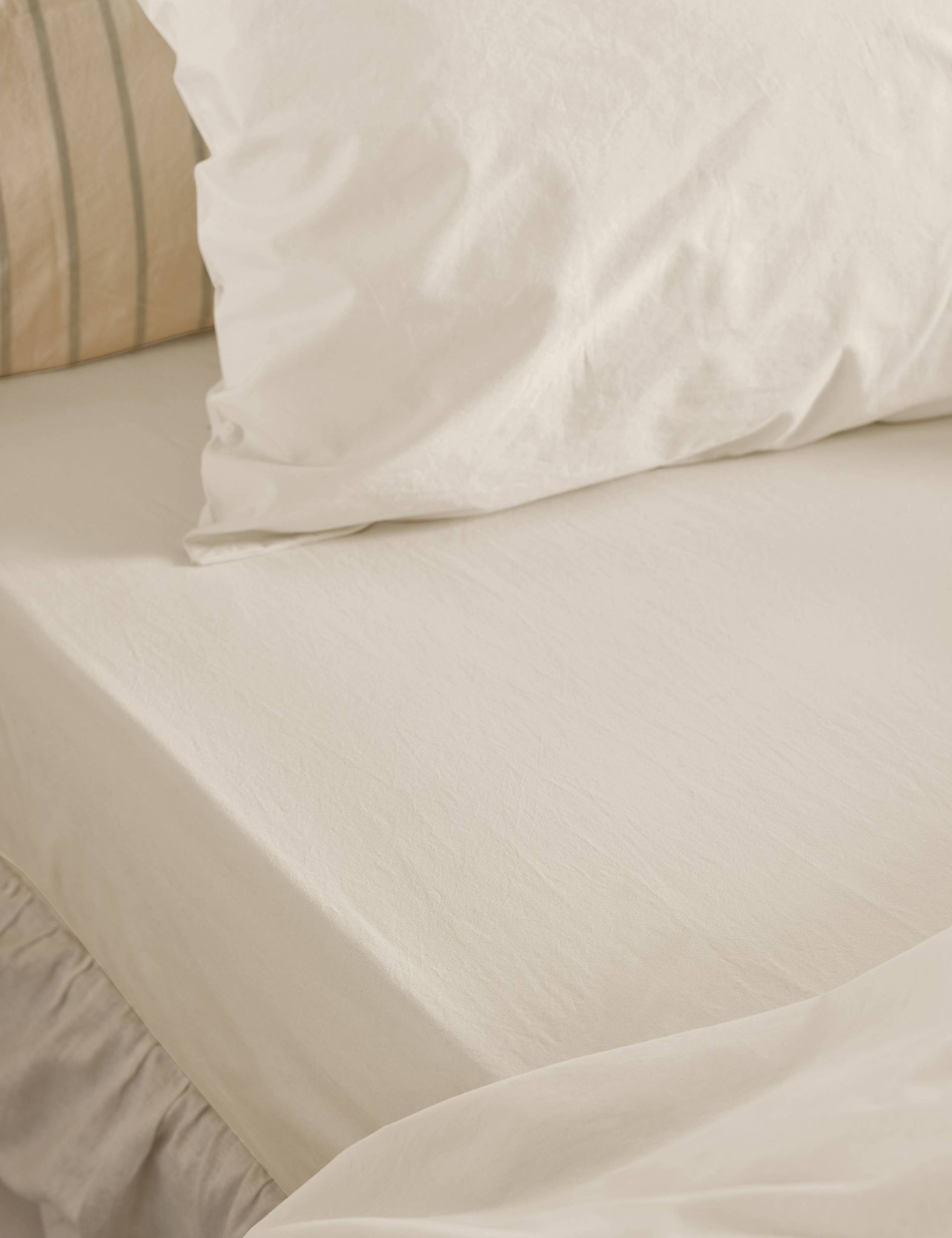 Washed Cotton Percale Fitted Sheet