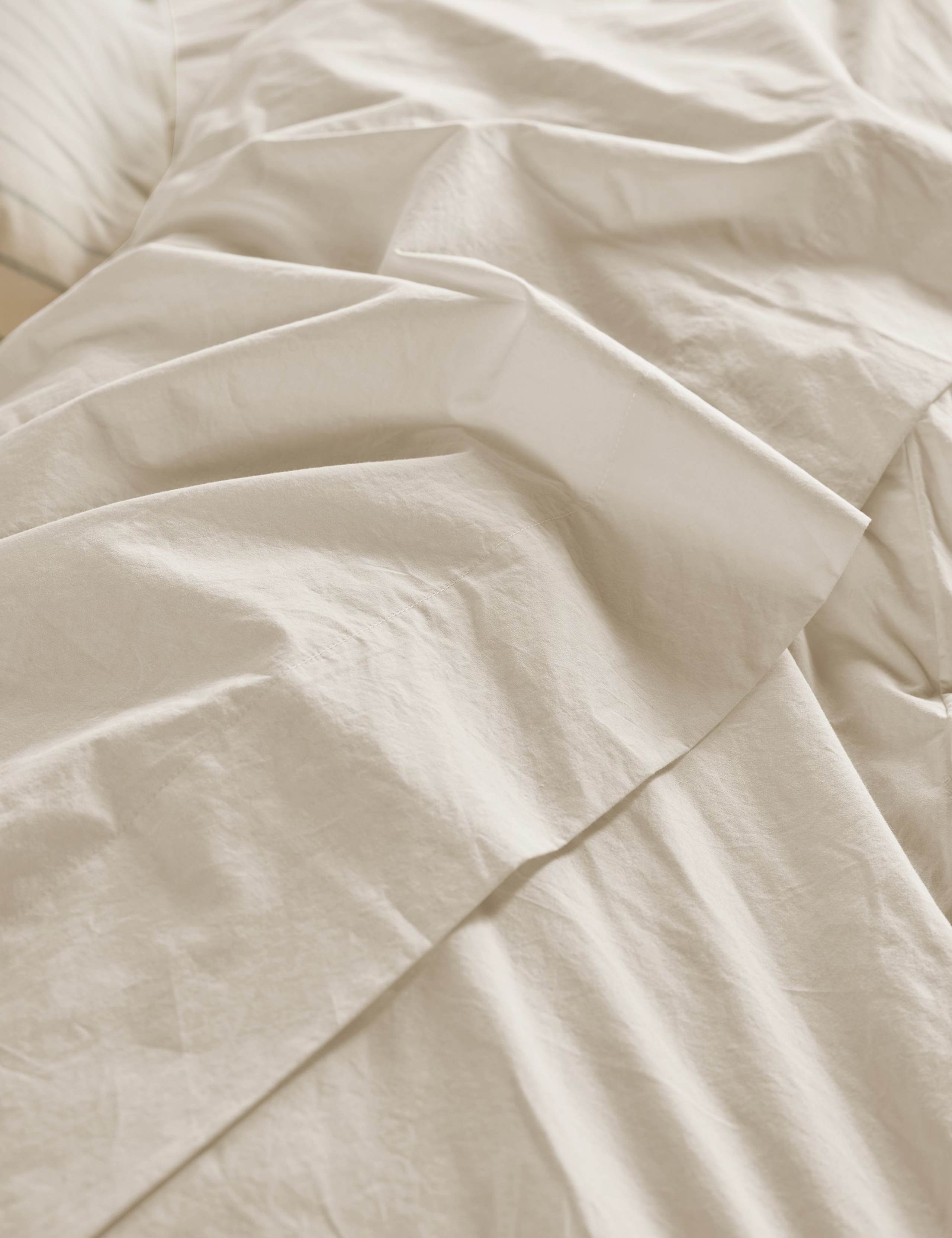 Pure Washed Cotton Percale Flat Sheet