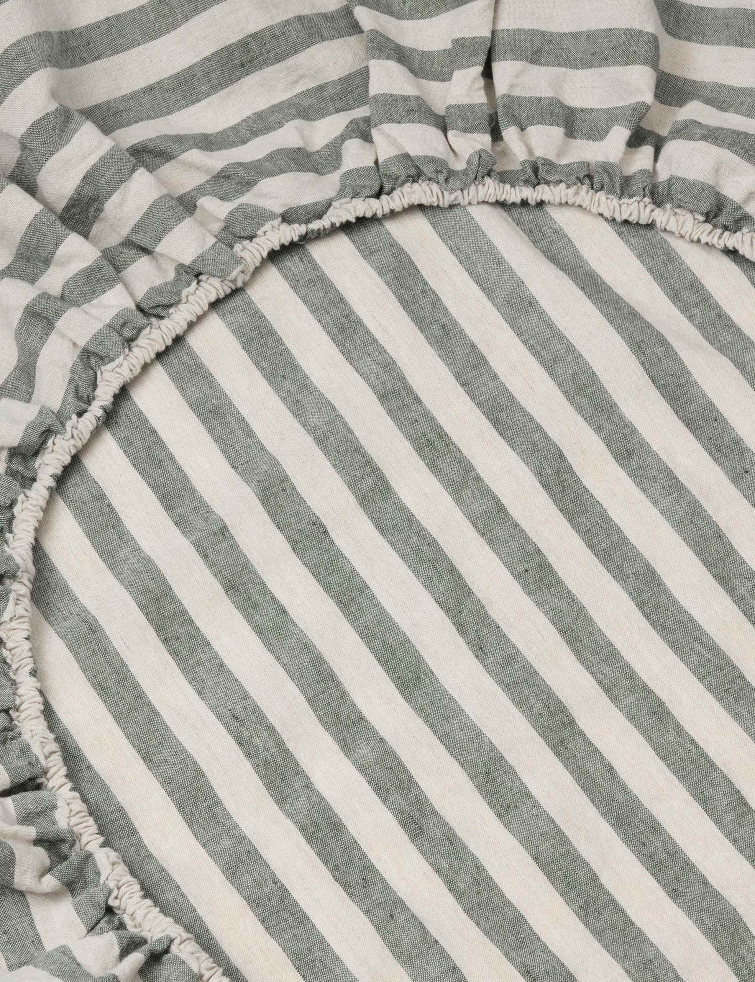 Linen Rich Pembroke Stripe Fitted Sheet