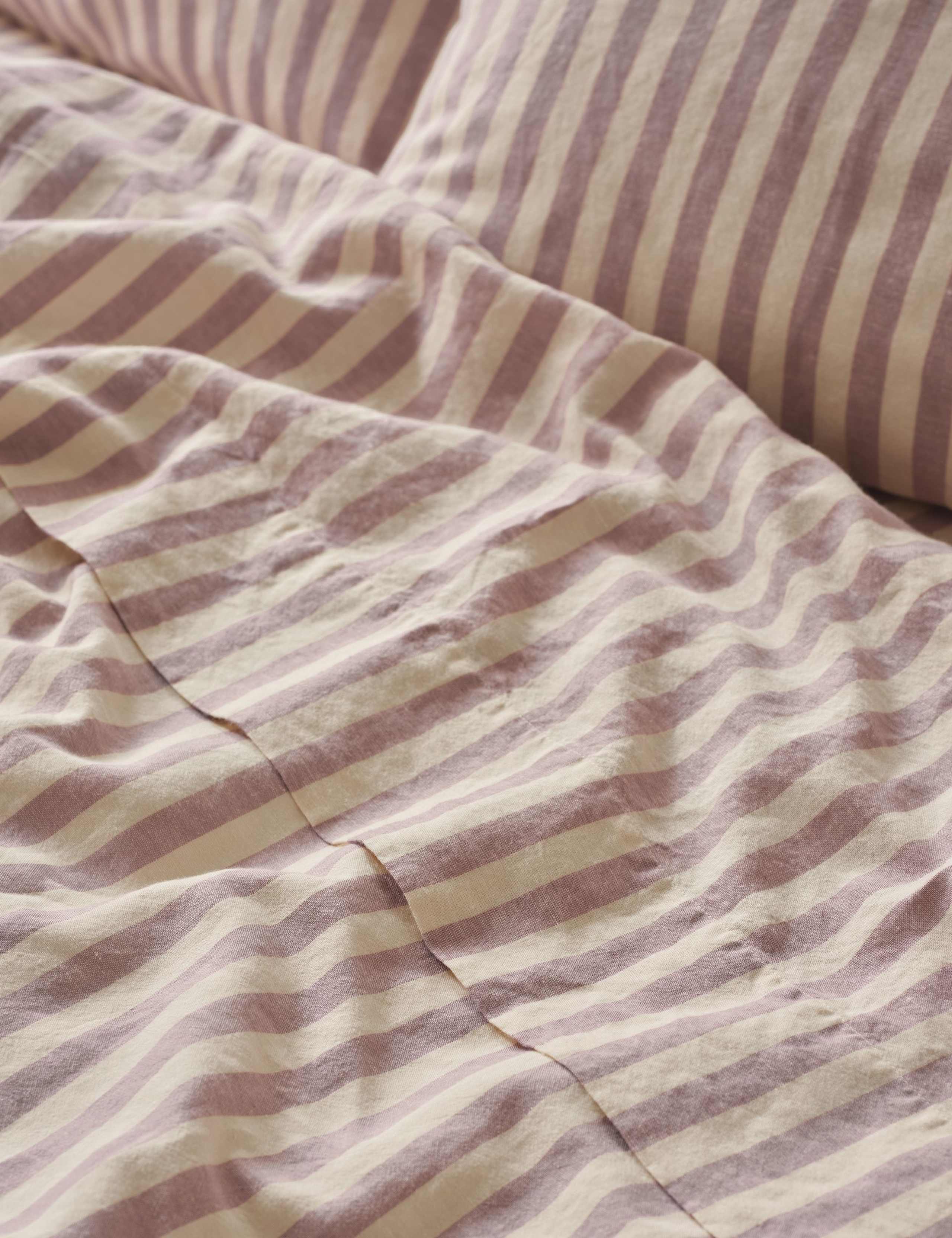 Linen Rich Striped Flat Sheet