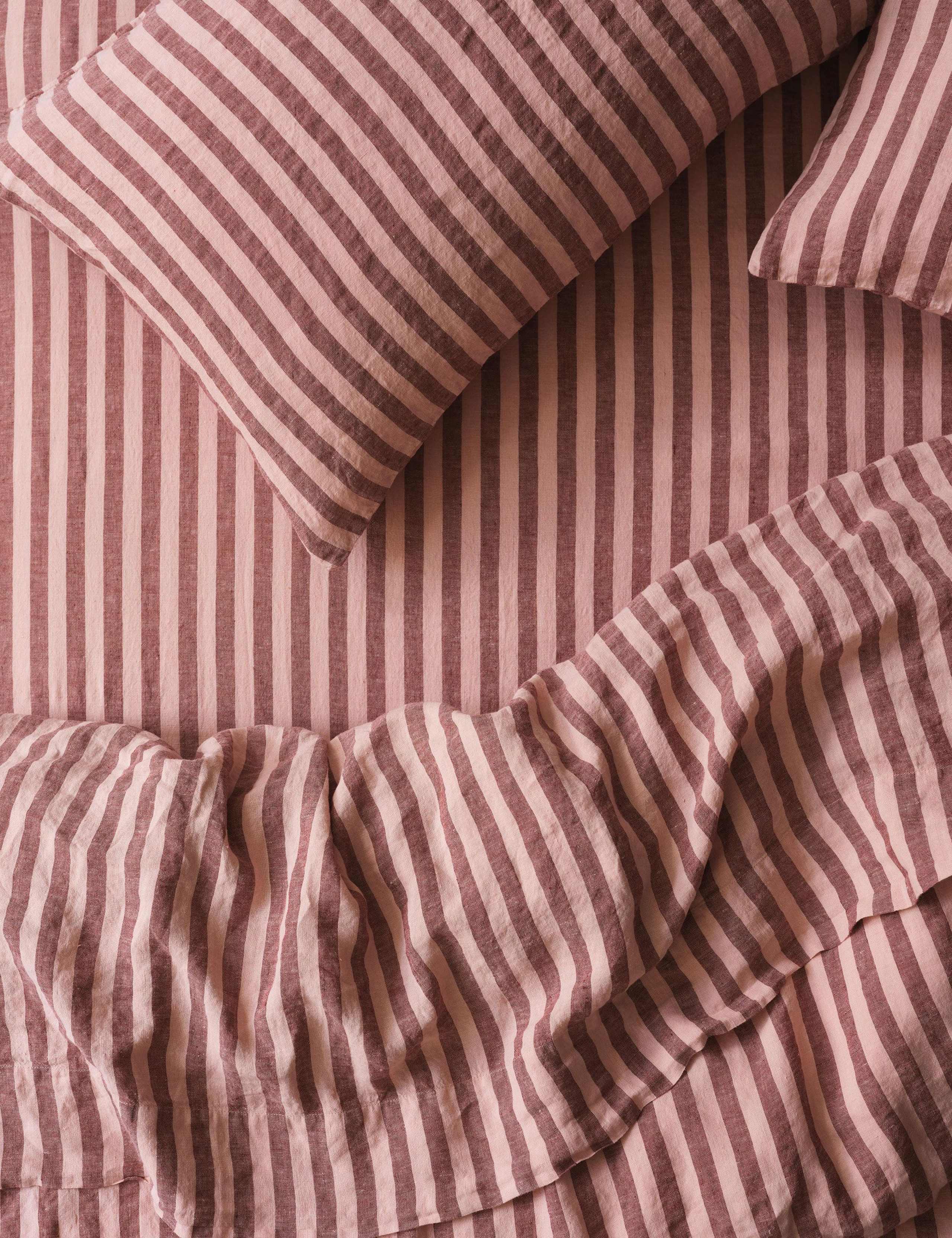 Pure Linen Pembroke Stripe Fitted Sheet