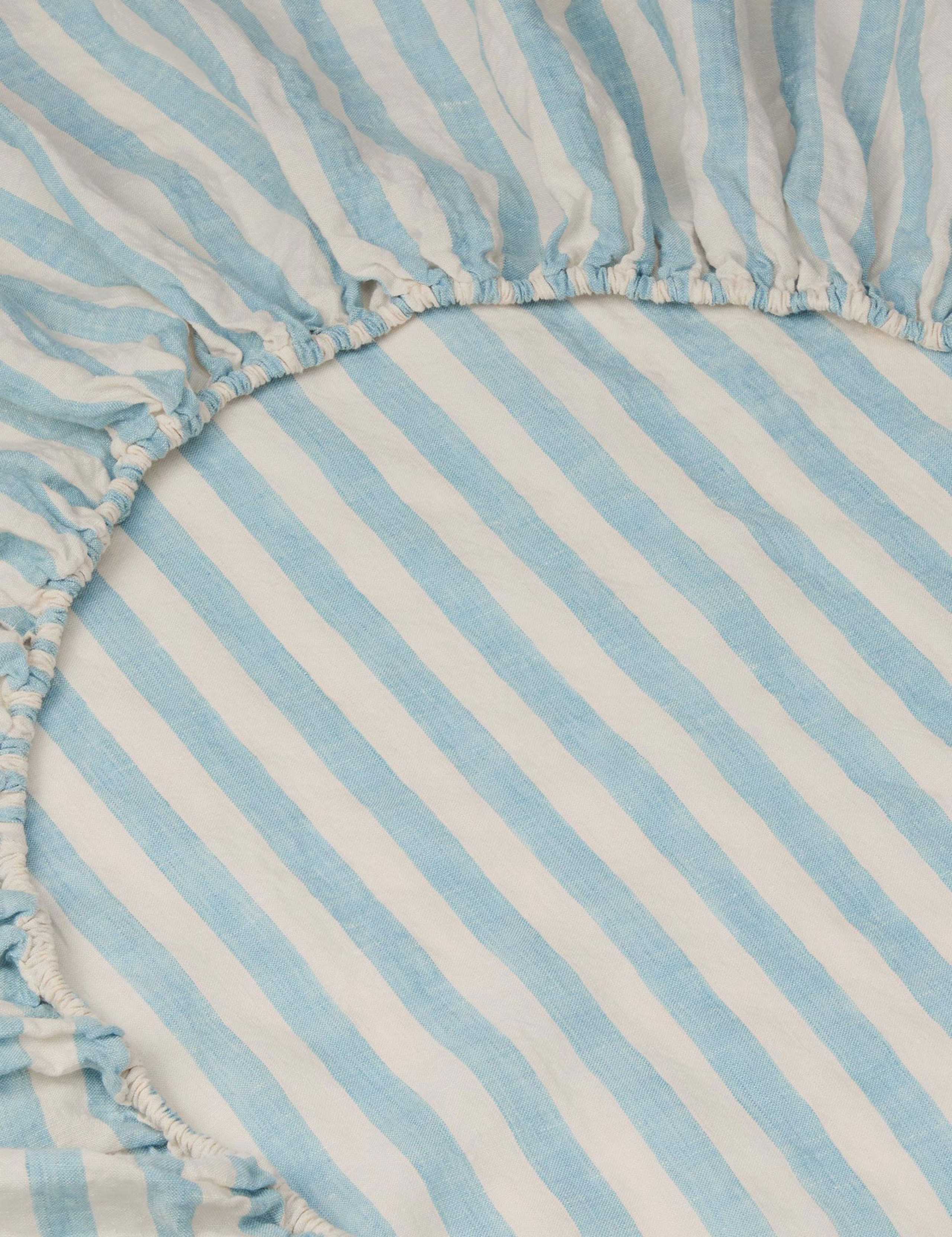 Pure Linen Pembroke Stripe Fitted Sheet