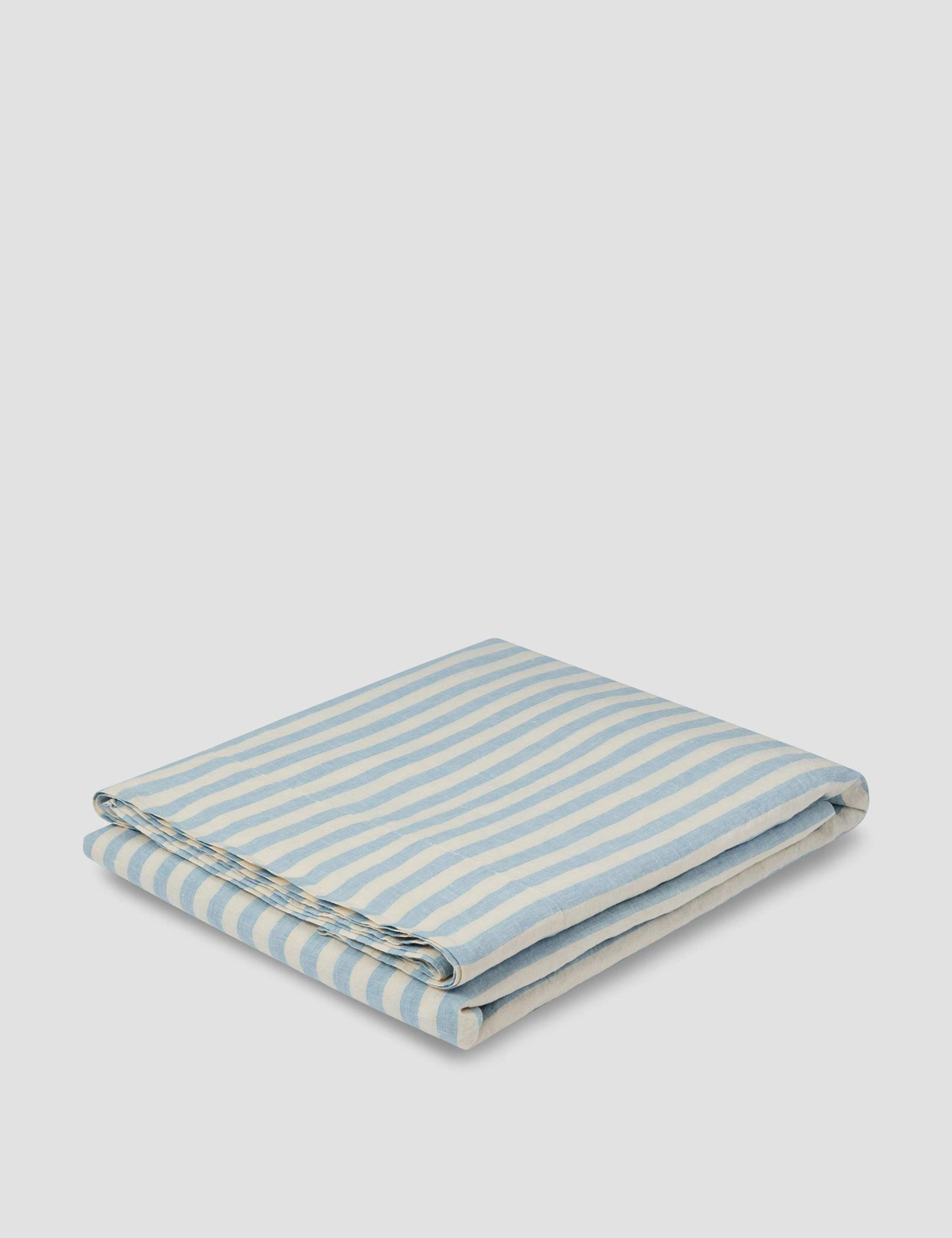 Pure Linen Striped Flat Sheet