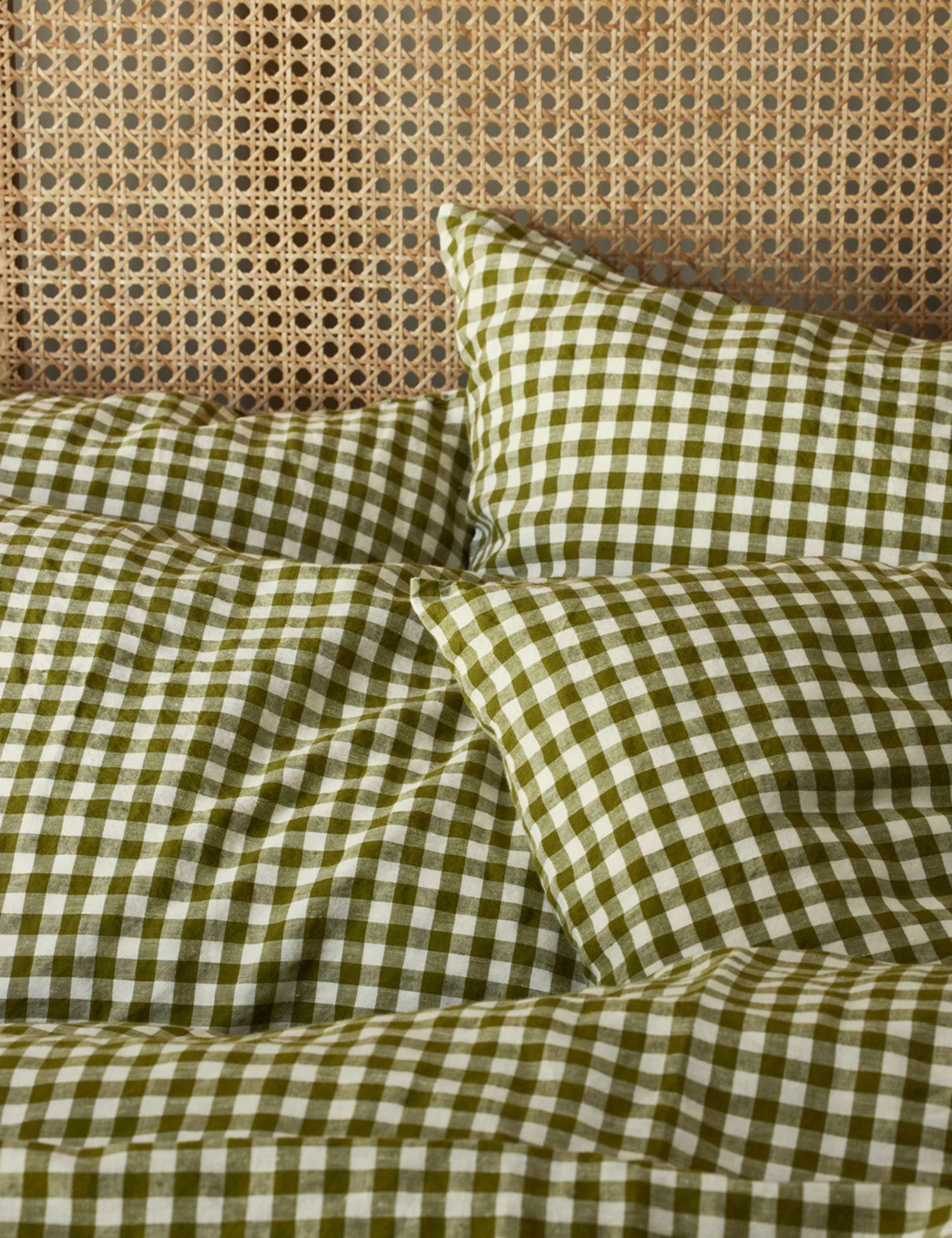 Linen Rich Gingham Pillowcase Set