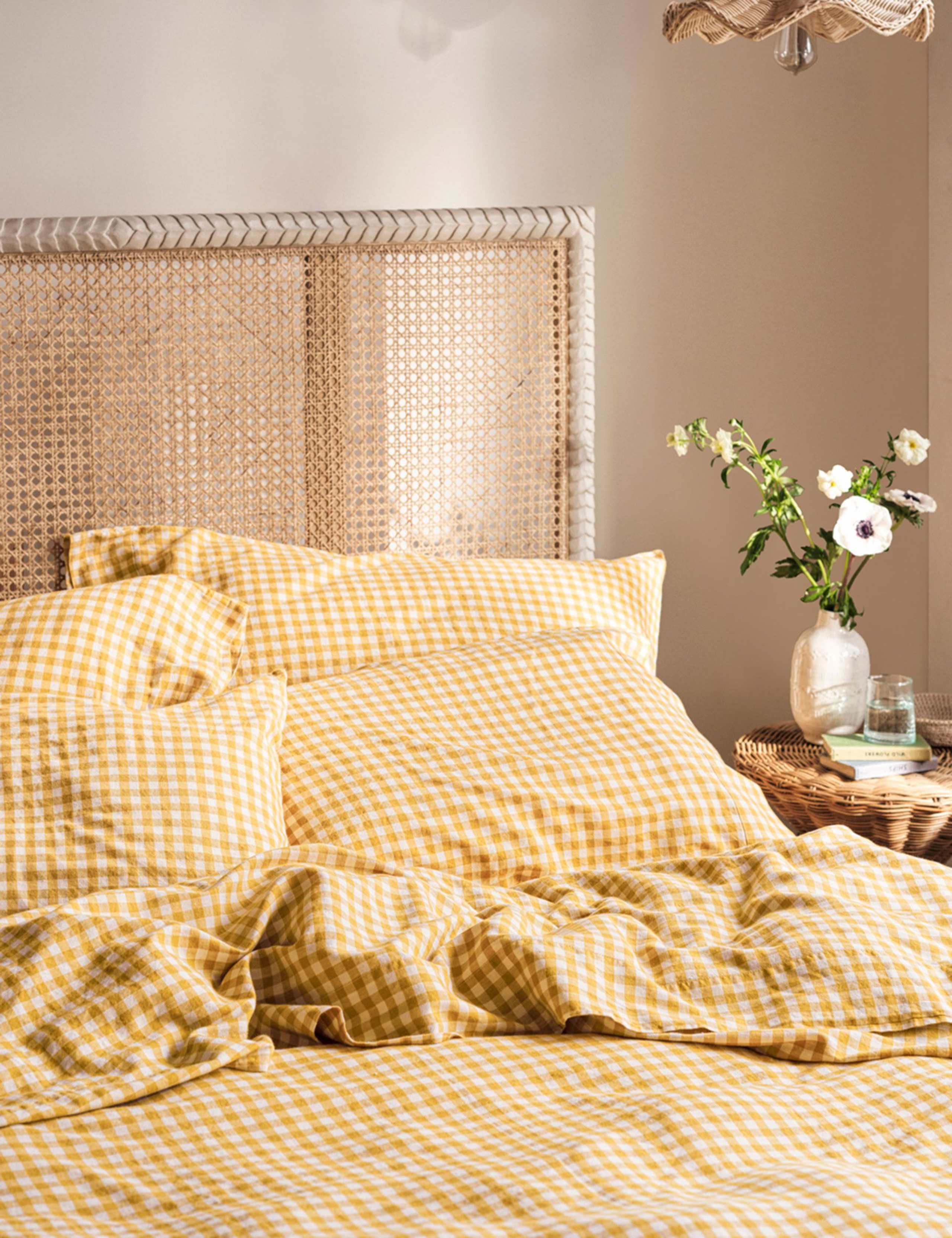 Linen Rich Gingham Pillowcase Set