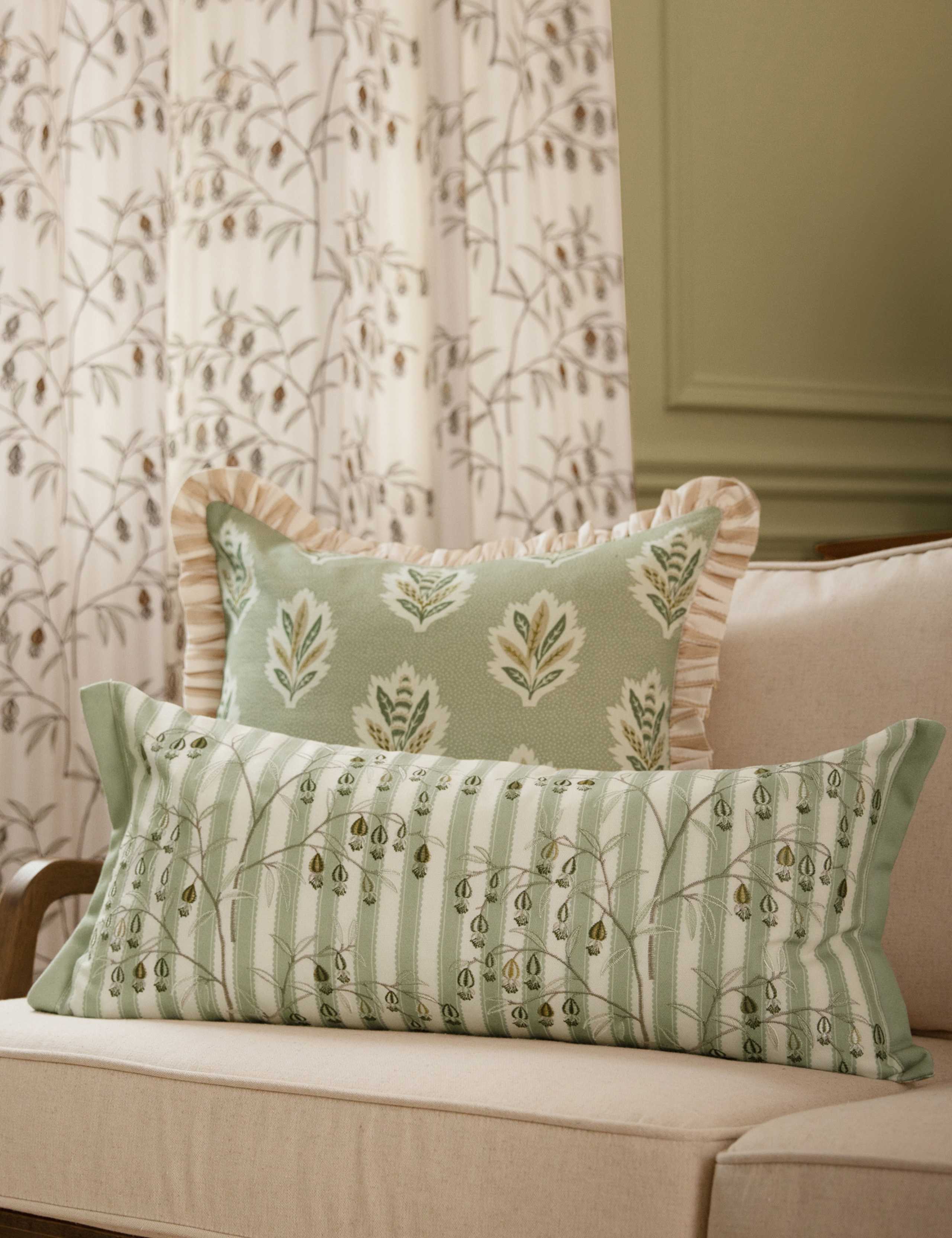 Embroidered Chinese Lanterns Cushion