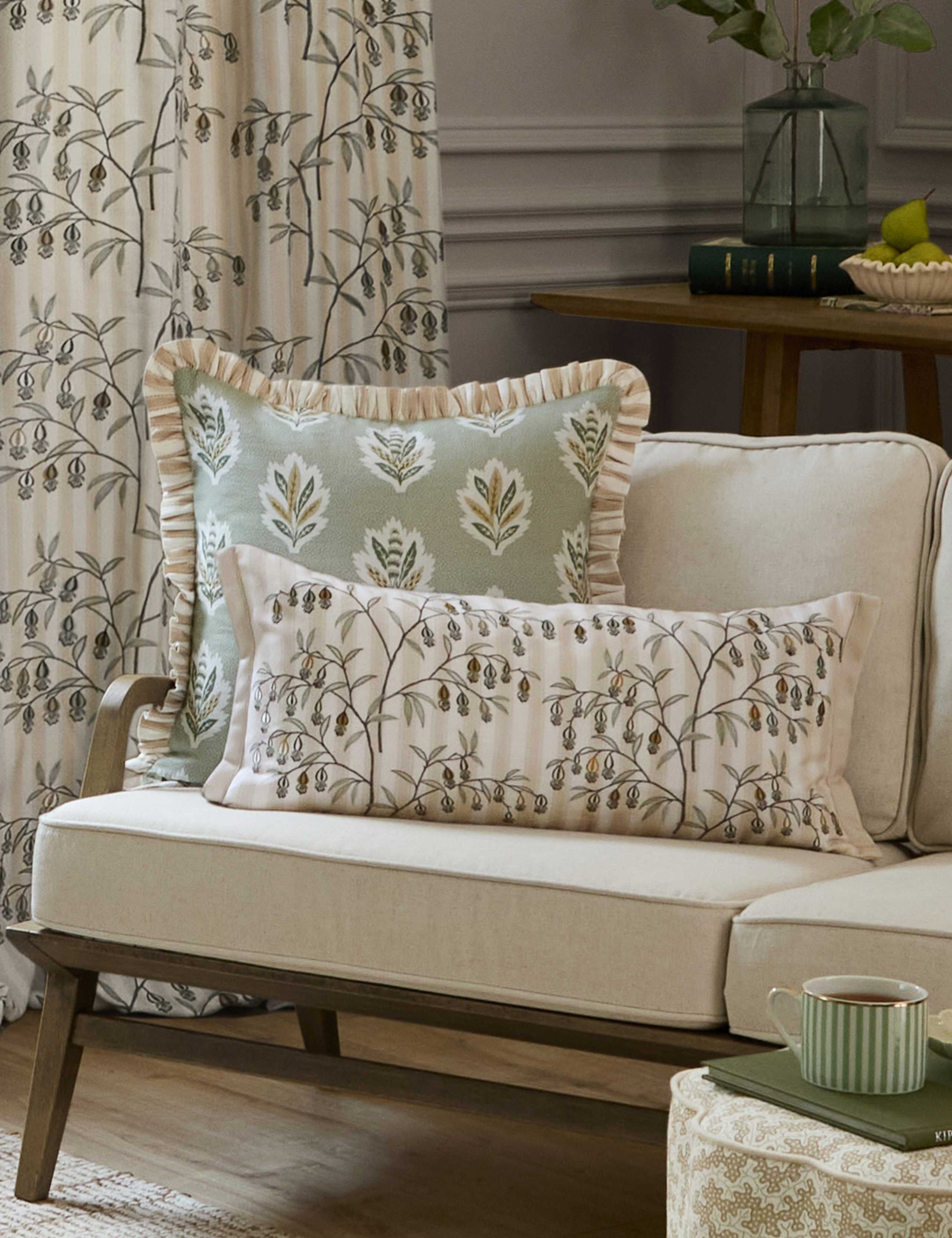 Embroidered Chinese Lanterns Cushion