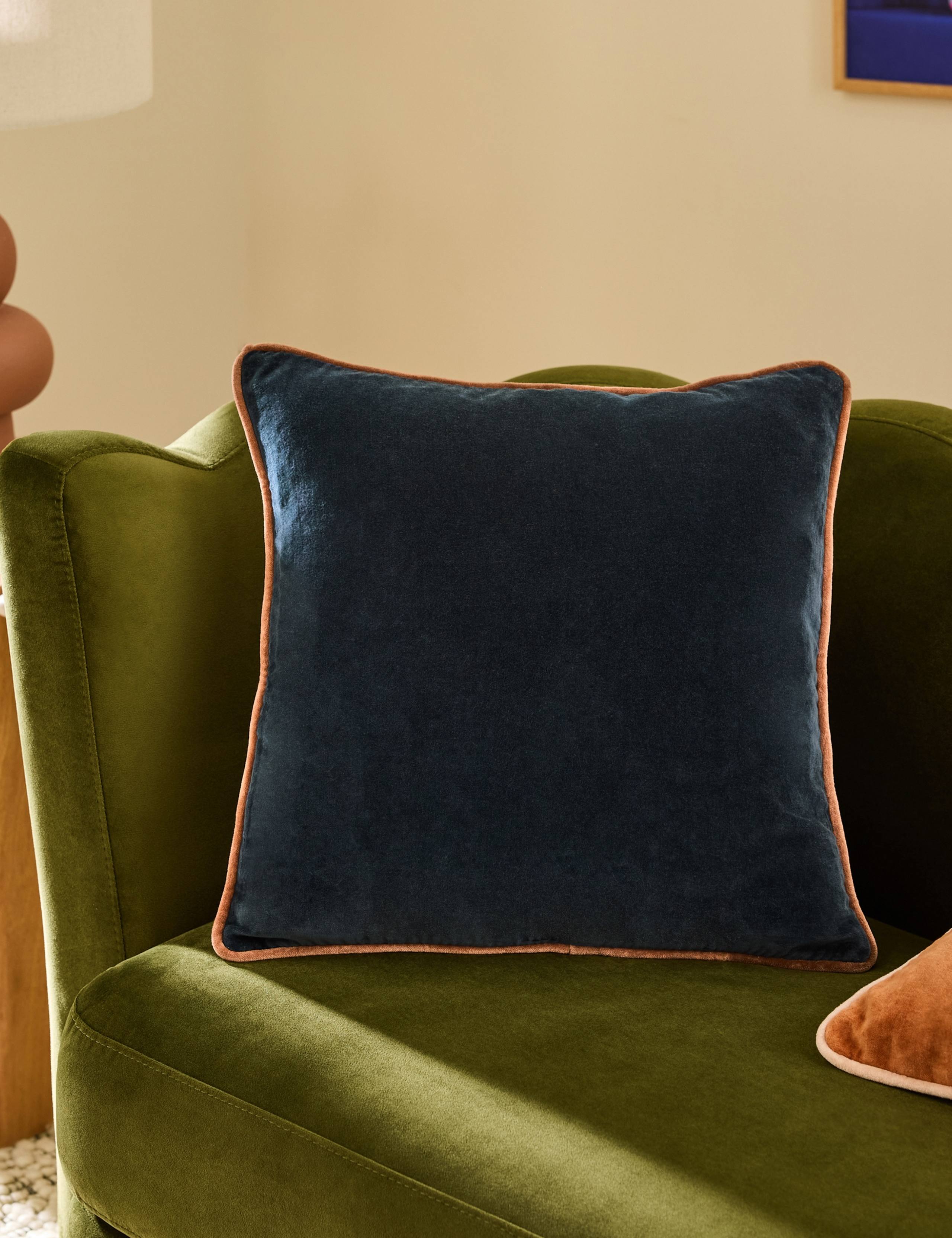 Bailey Brushed Cotton Velvet Piped Cushion