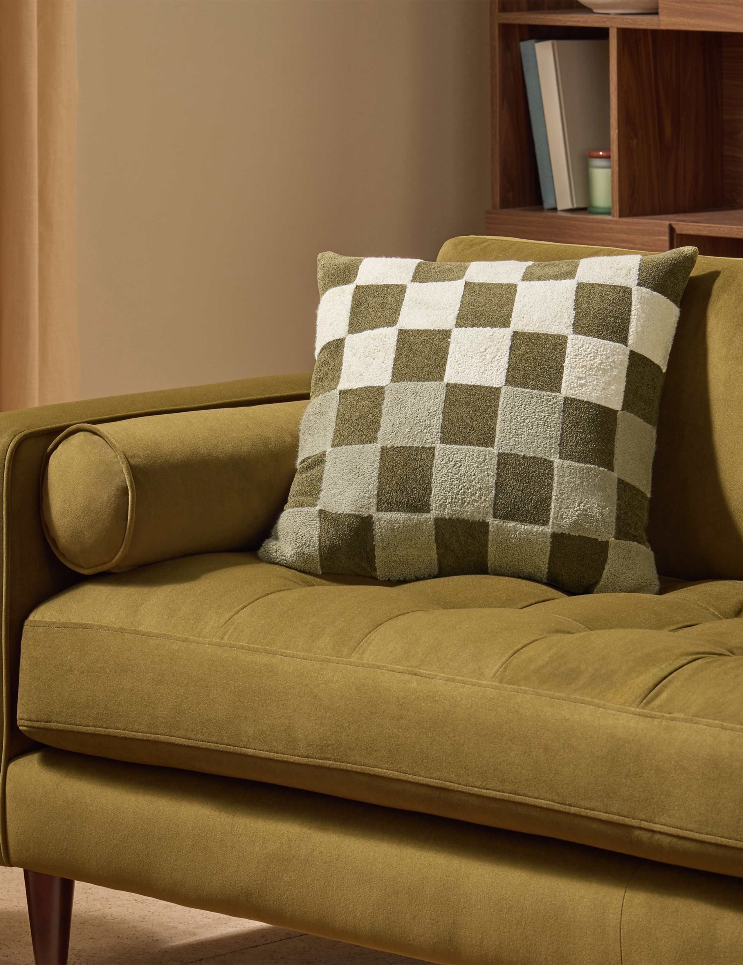 Bouclé Checkerboard Cushion