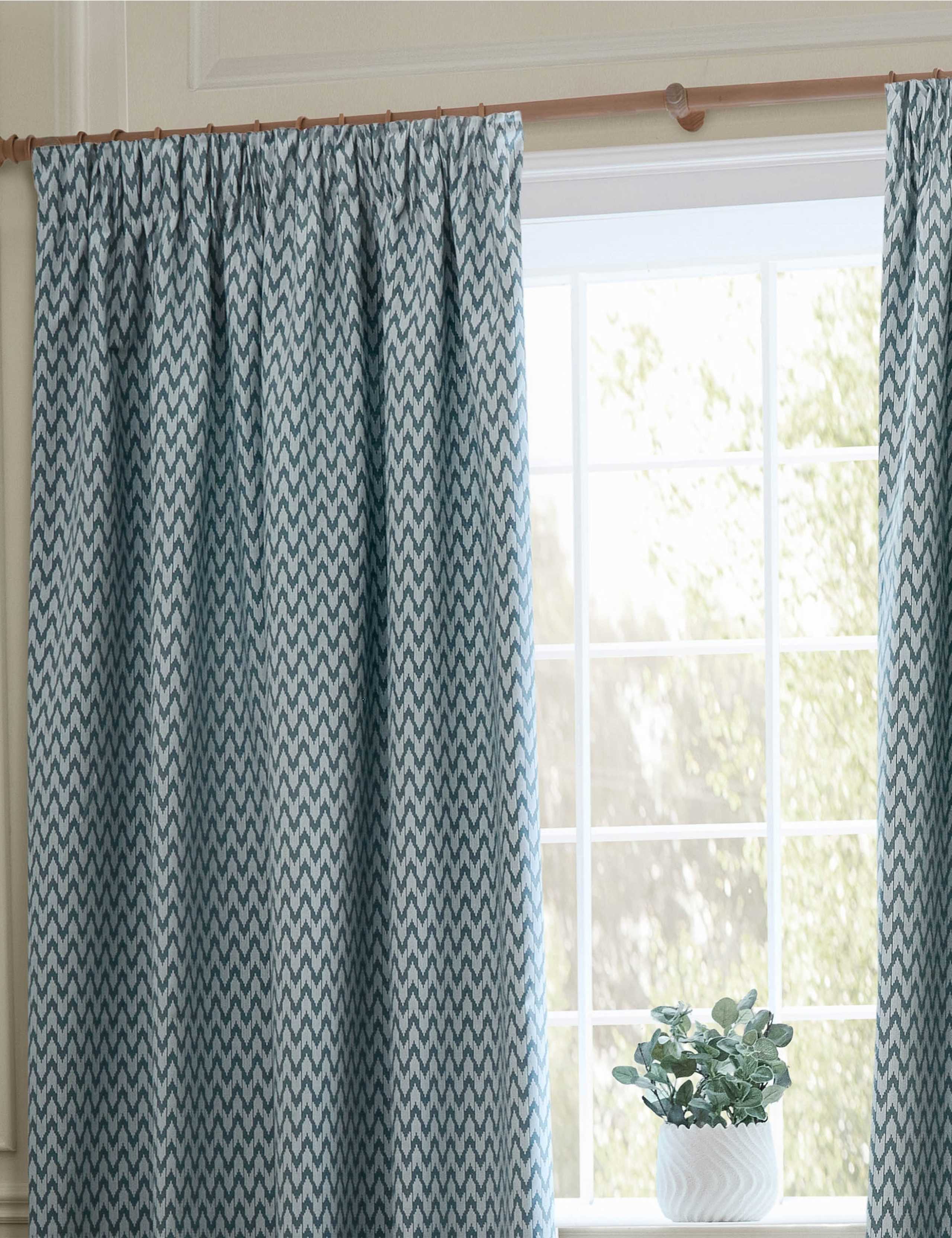 Hutton Jacquard Pencil Pleat Curtains
