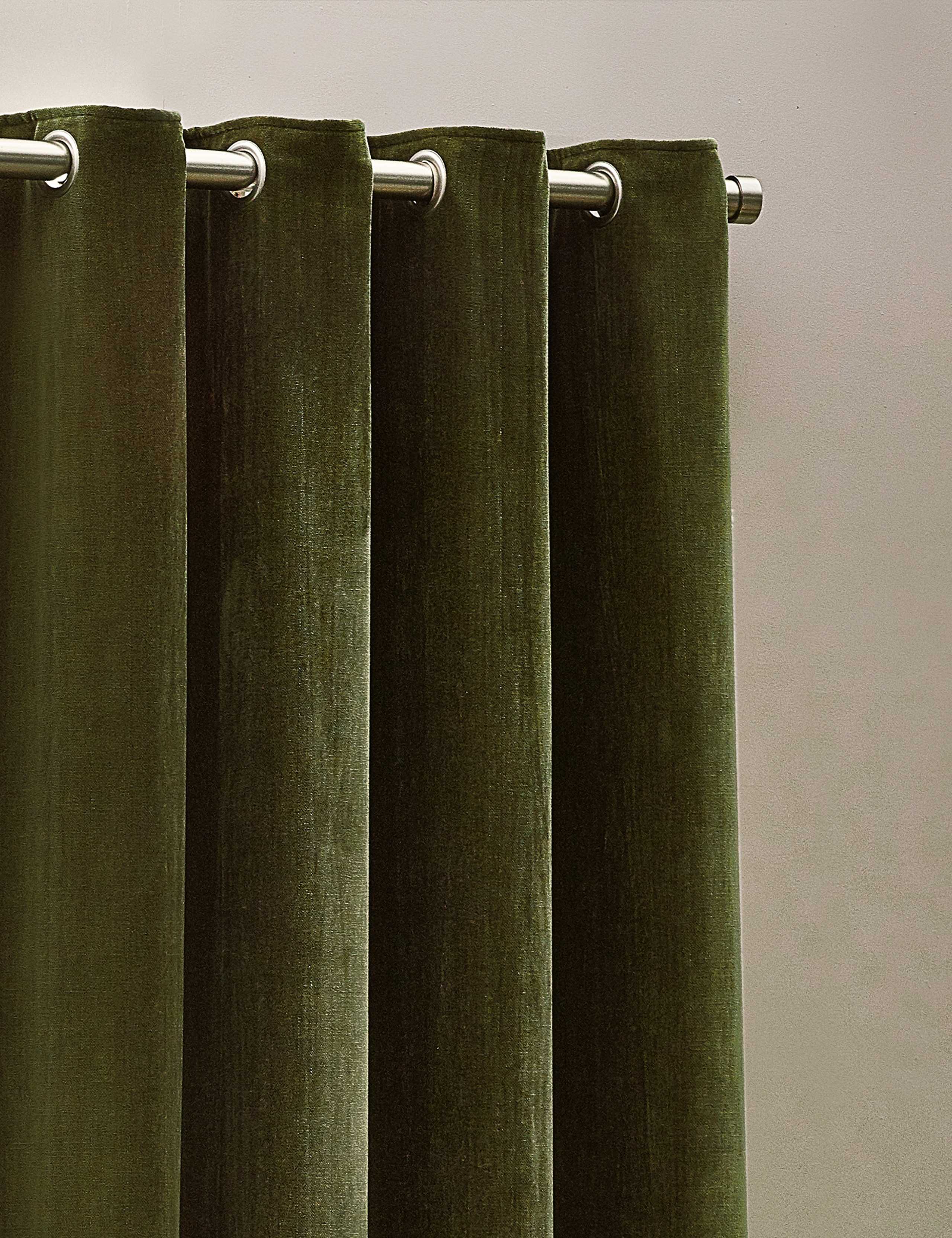 Chenille Blackout Pencil Pleat Curtains