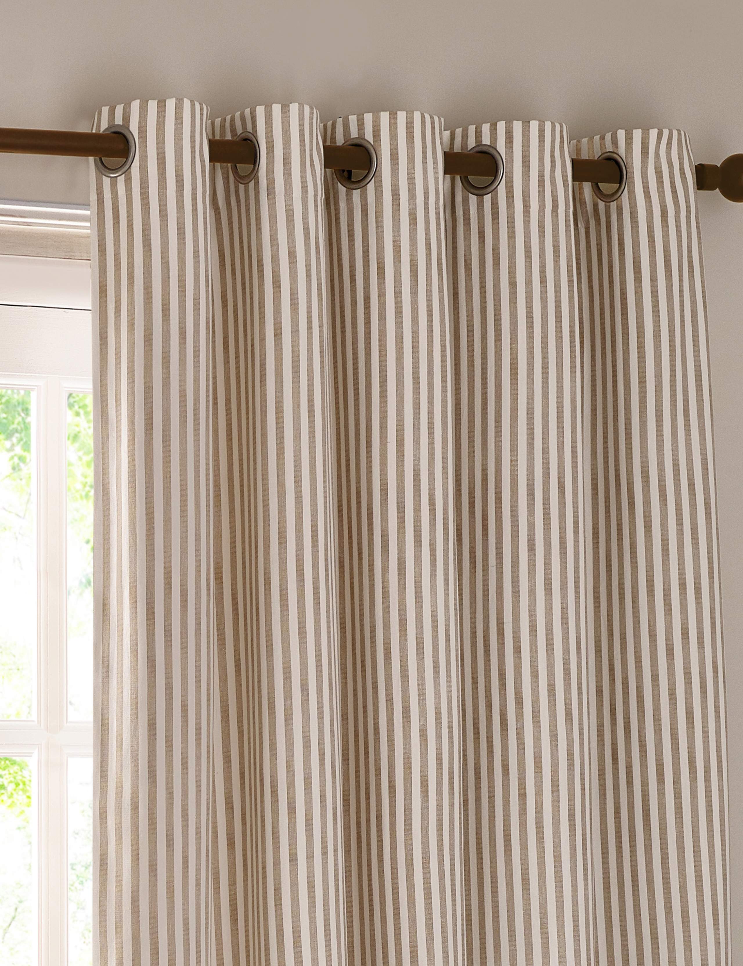 Hebden Striped Blackout Eyelet Curtains