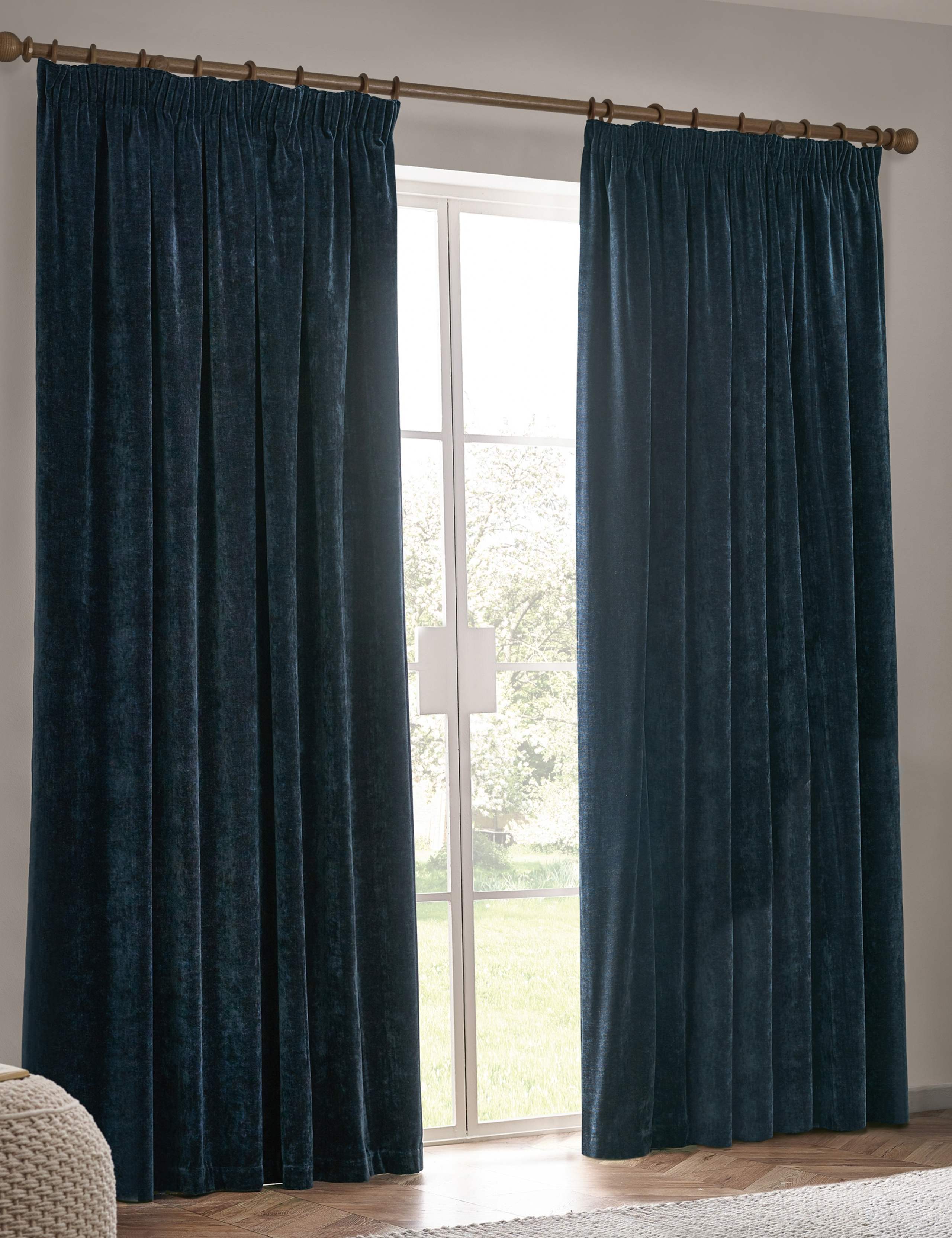 Chenille Velvet Pencil Pleat Curtains