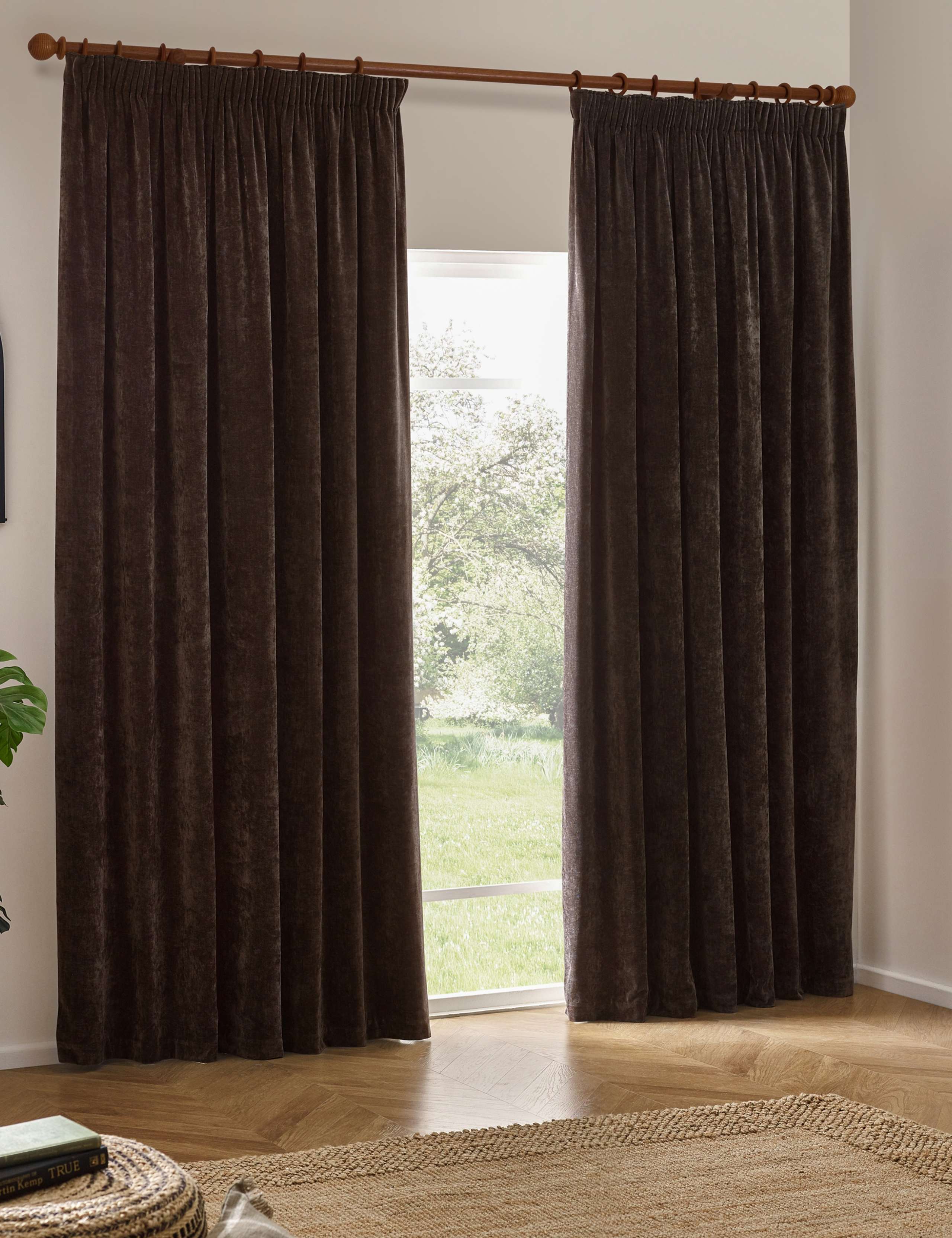 Chenille Velvet Pencil Pleat Curtains