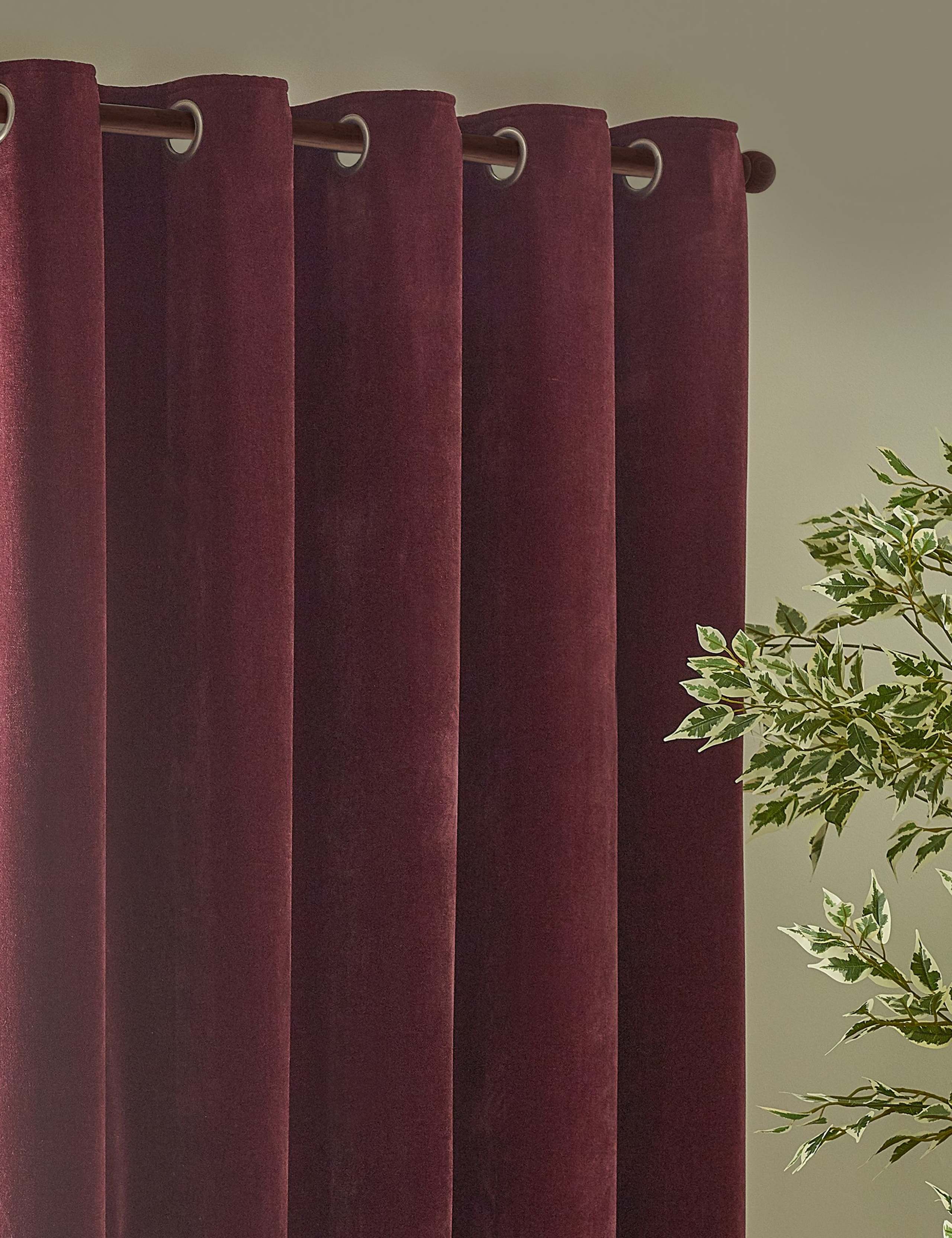 Chenille Velvet Eyelet Curtains