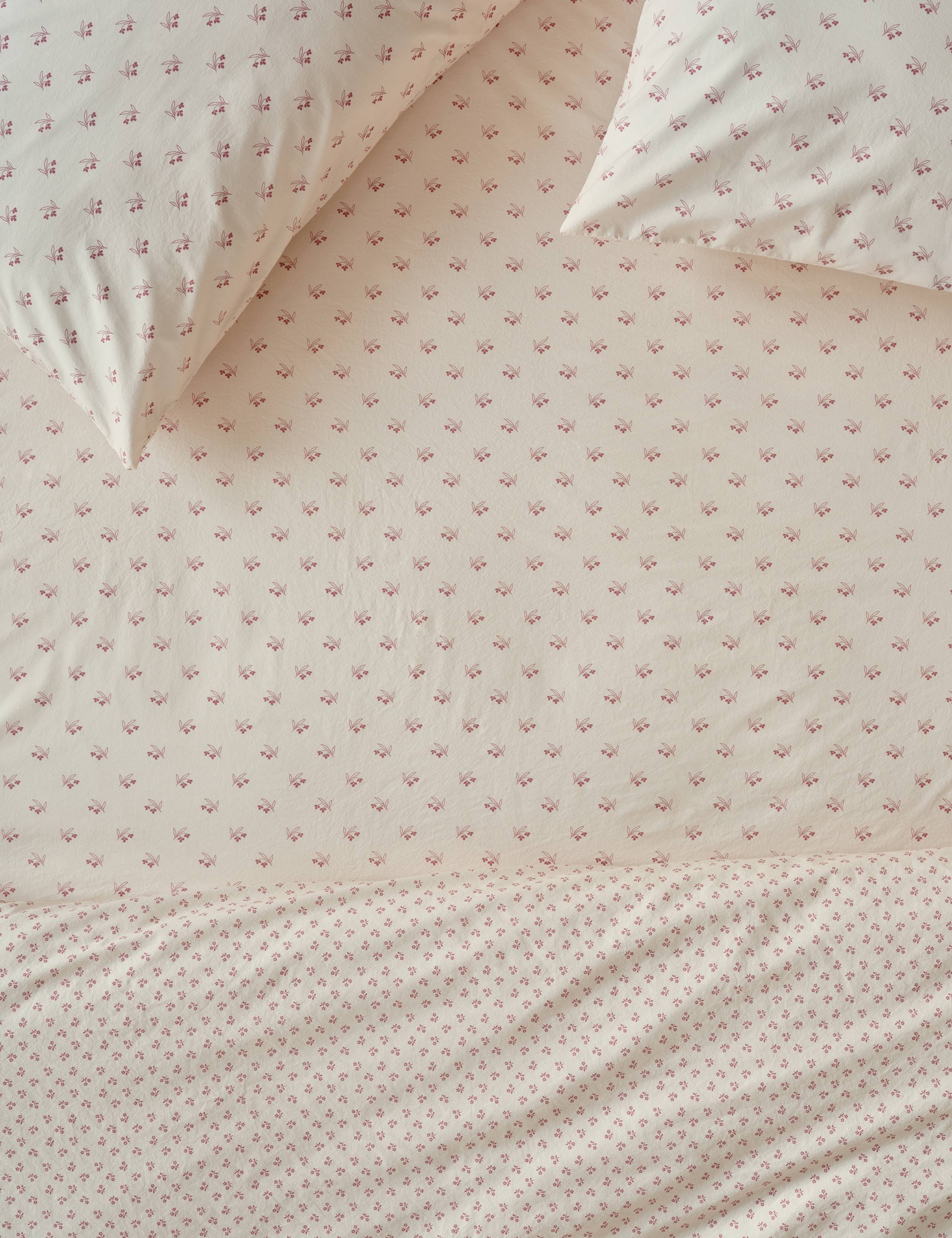 Washed Cotton Martha Floral Fitted Sheet