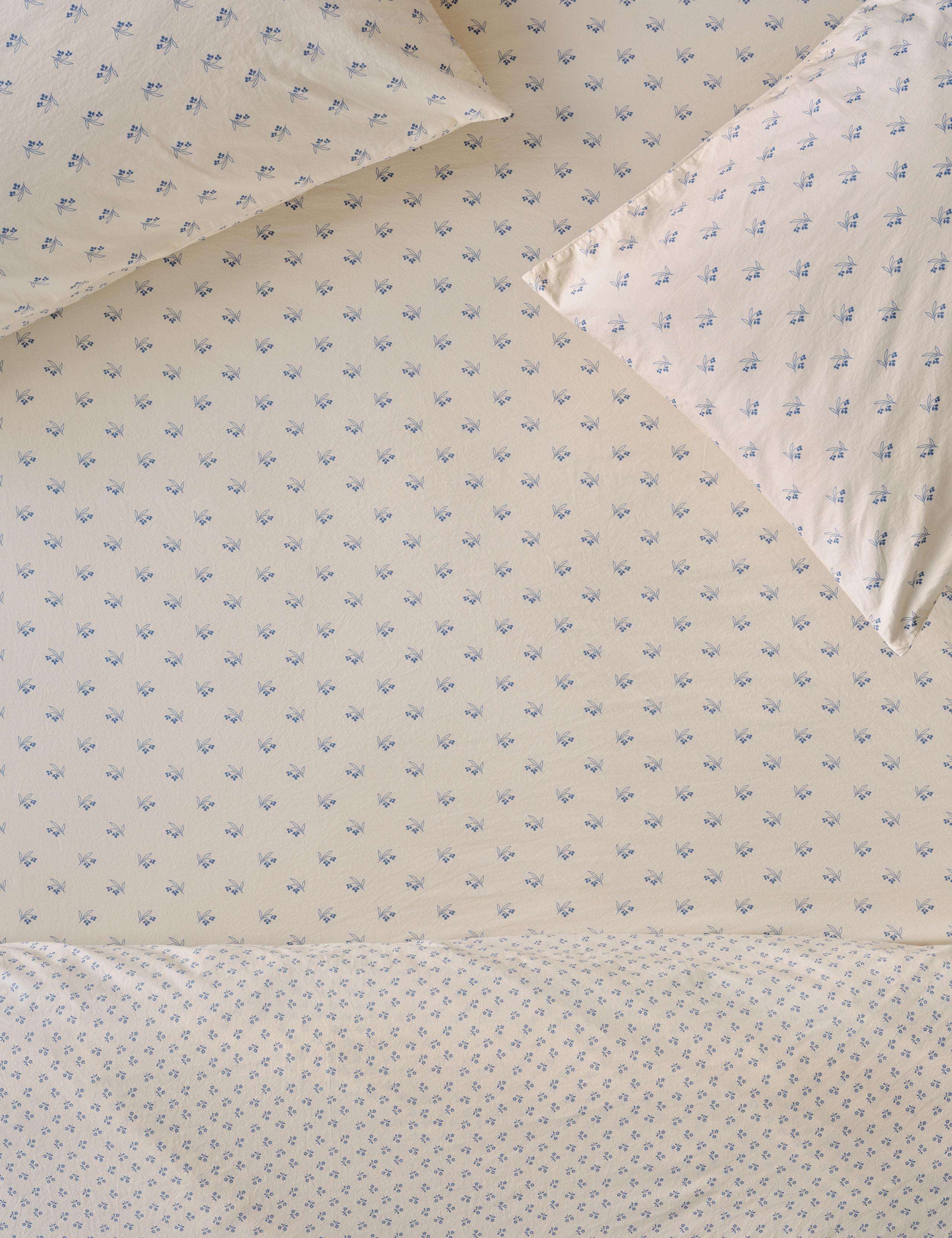 Washed Cotton Martha Floral Fitted Sheet