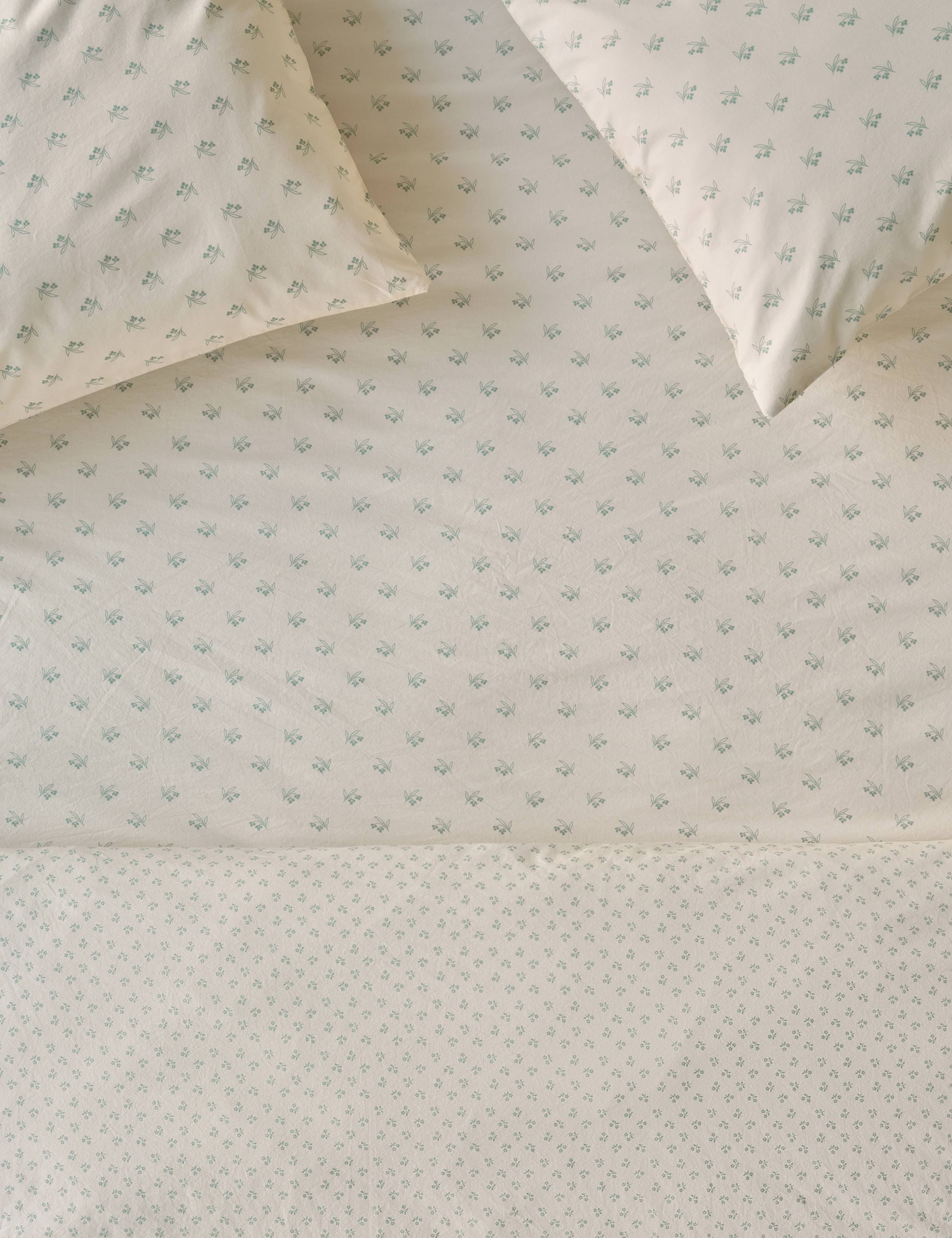 Washed Cotton Martha Floral Fitted Sheet