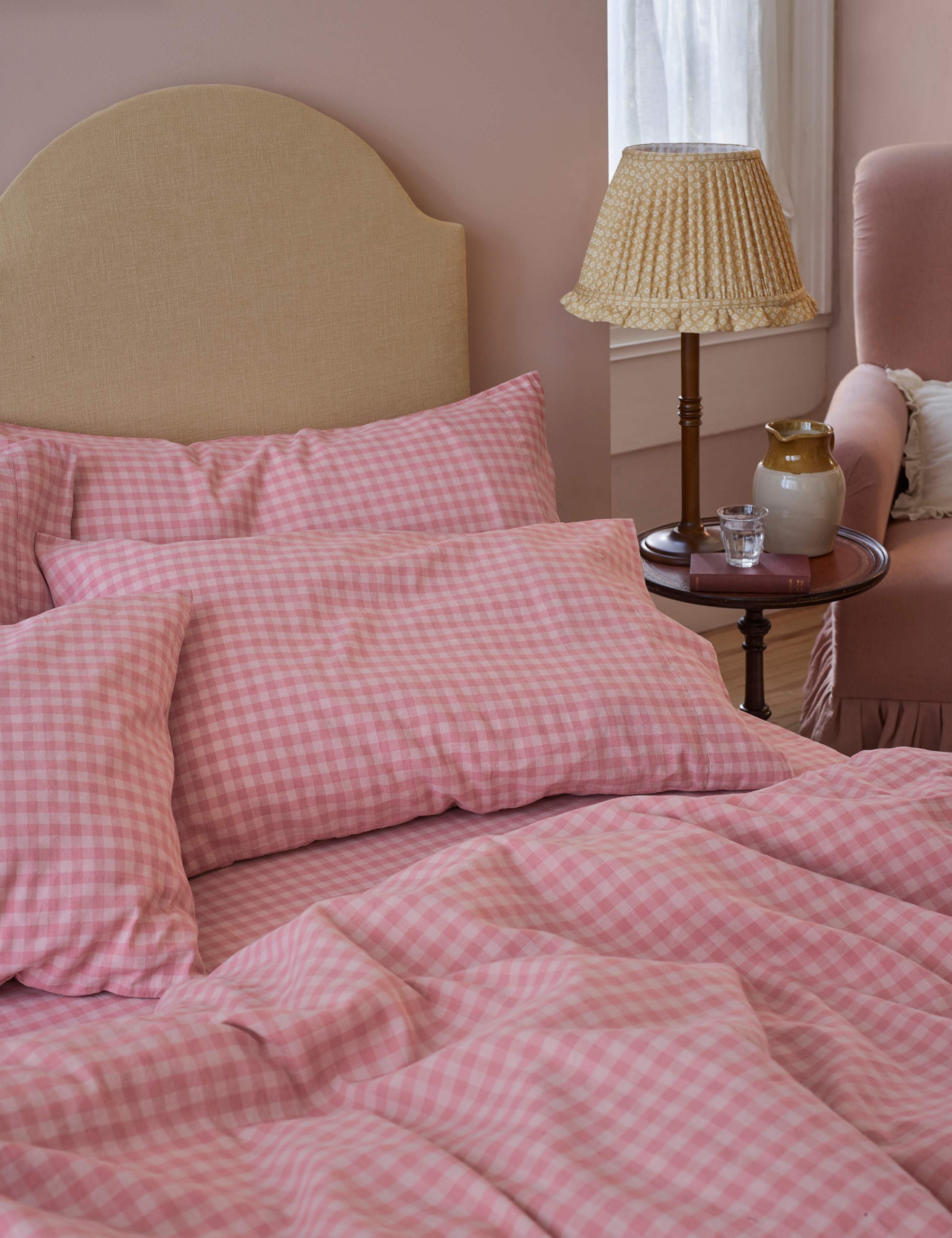 2 Pack Linen Rich Gingham Pillowcases