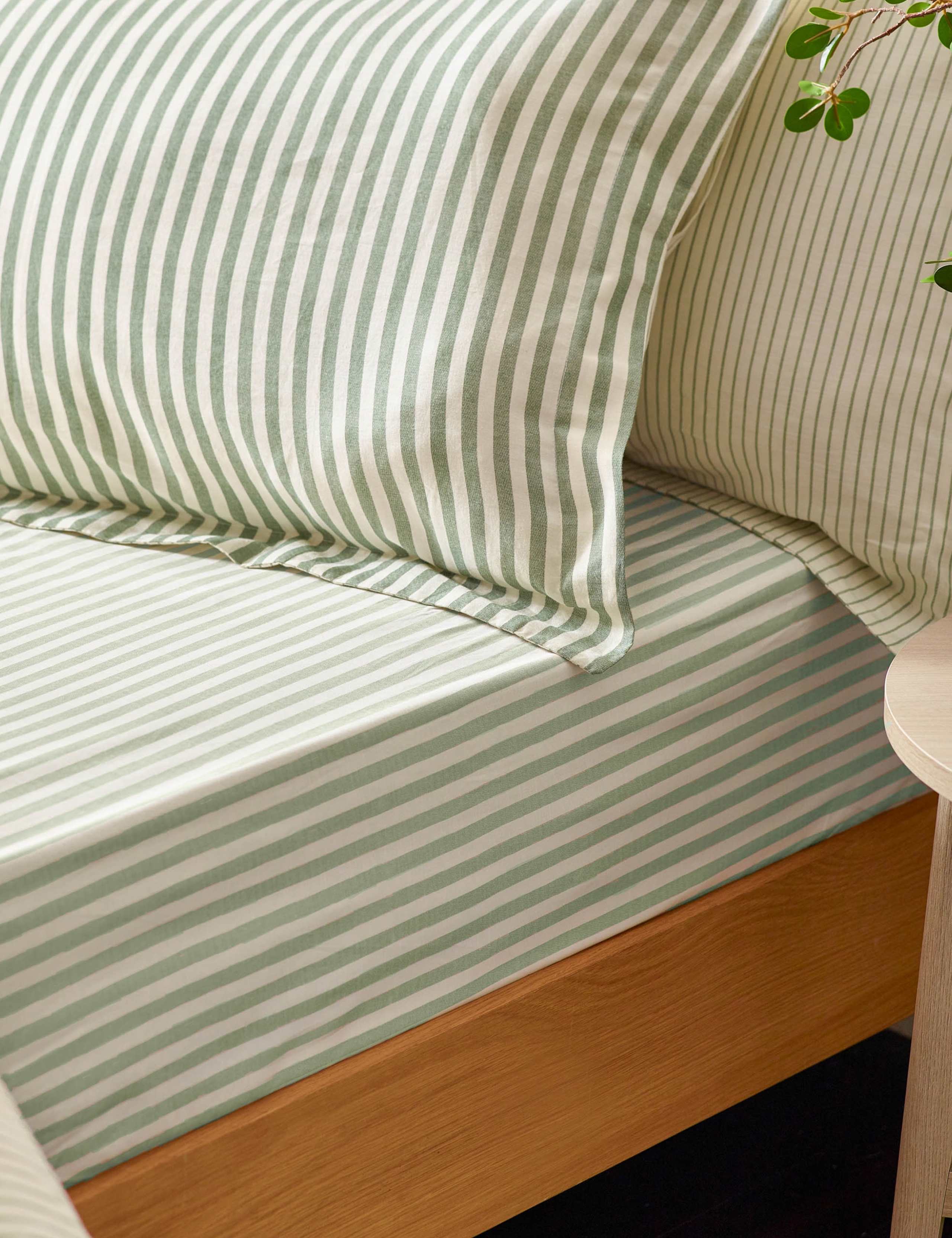 Pure Cotton Striped Fitted Sheet