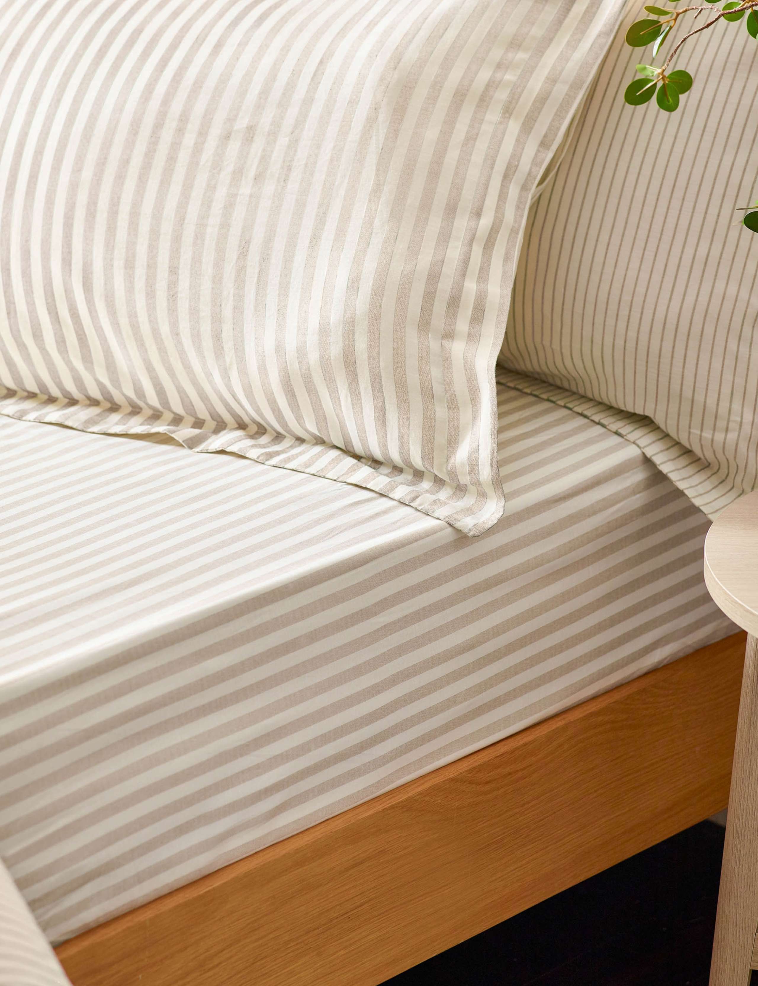 Pure Cotton Striped Fitted Sheet