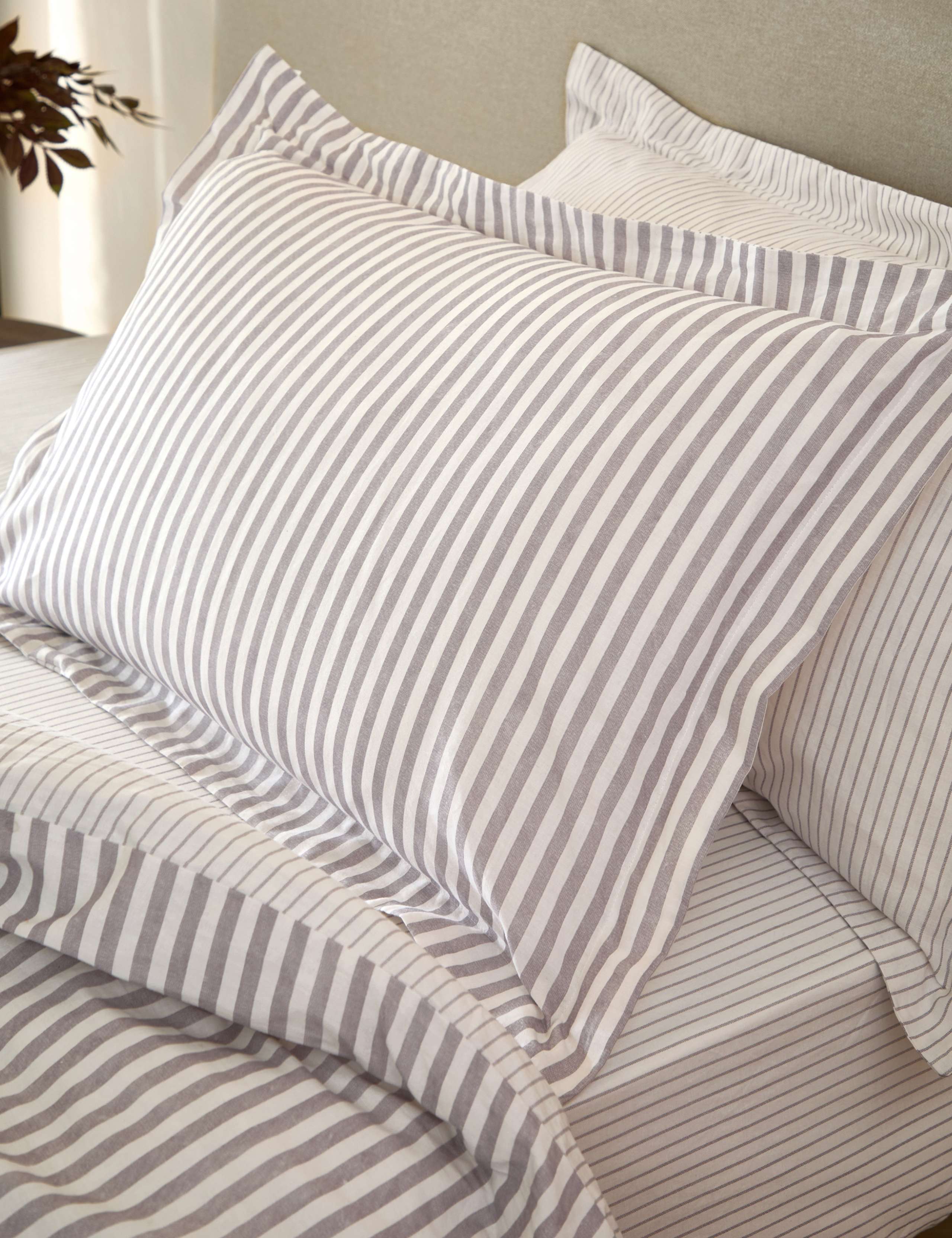 2 Pack Pure Cotton Hebden Stripe Pillowcases