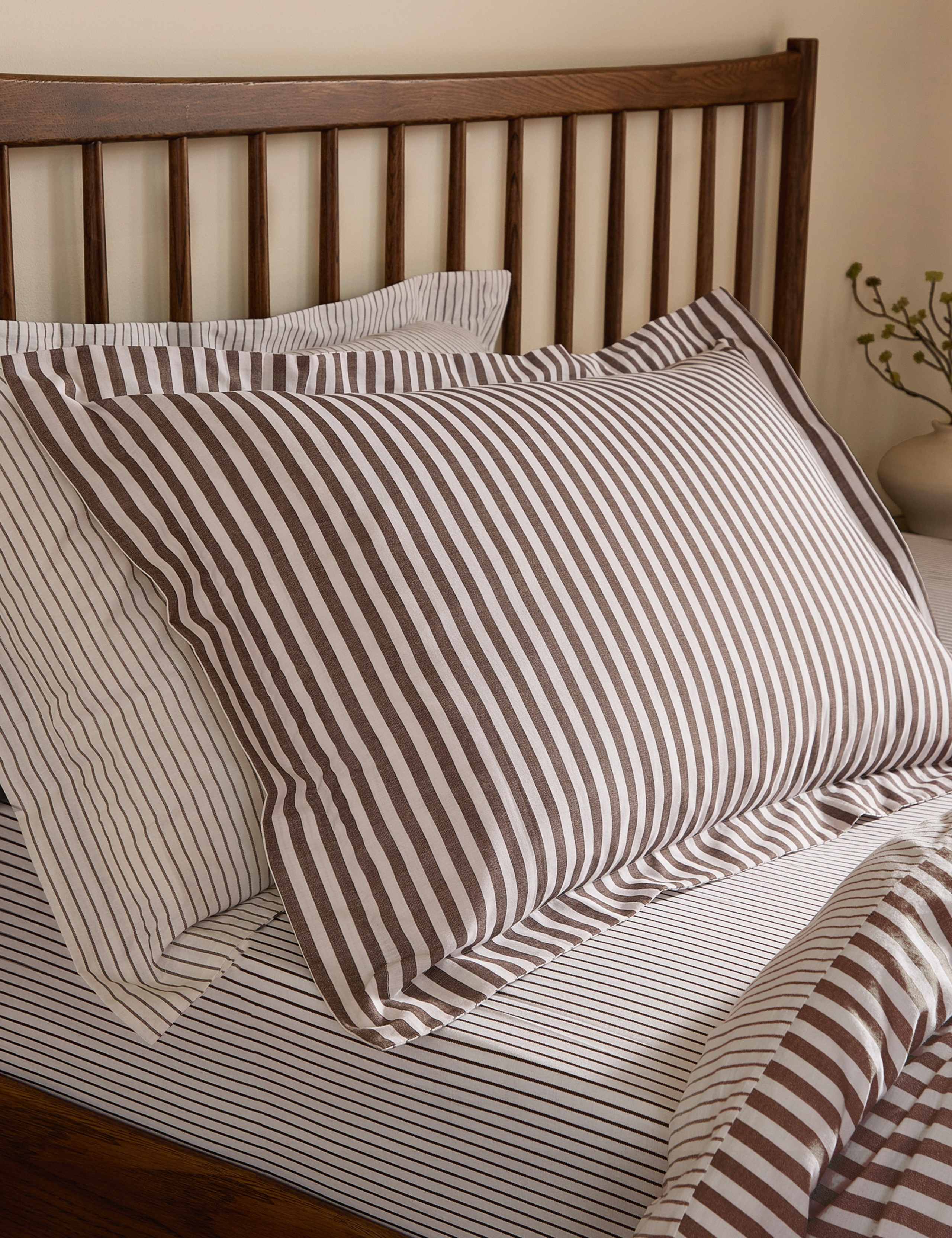 2 Pack Pure Cotton Hebden Stripe Pillowcases