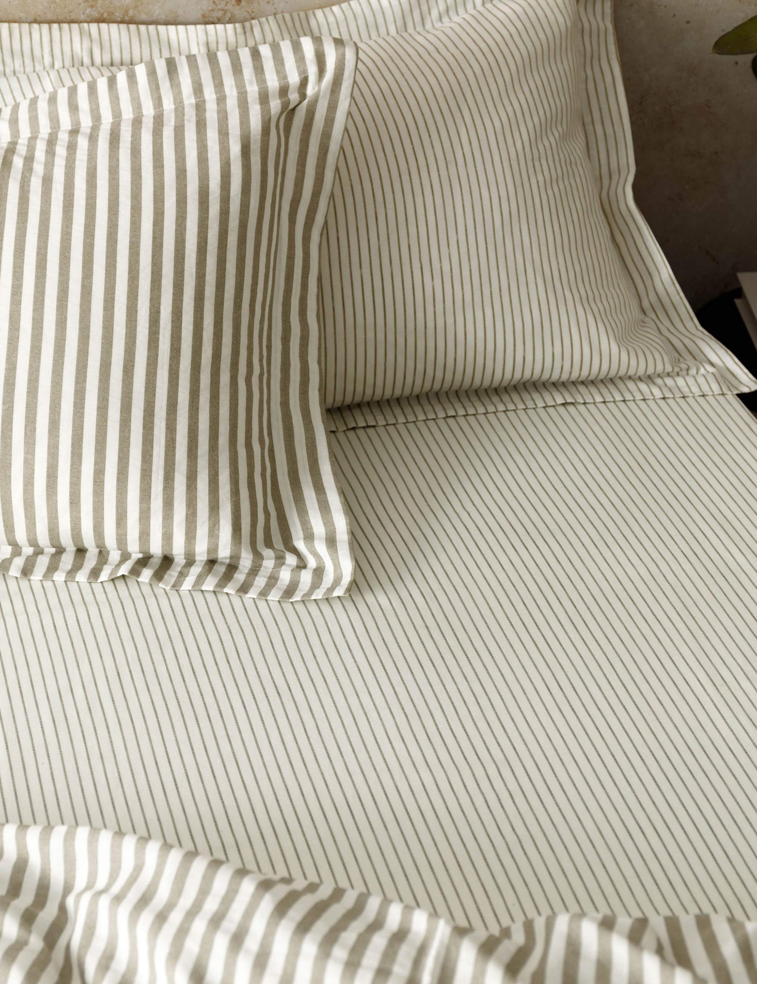 Pure Cotton Hebden Striped Fitted Sheet