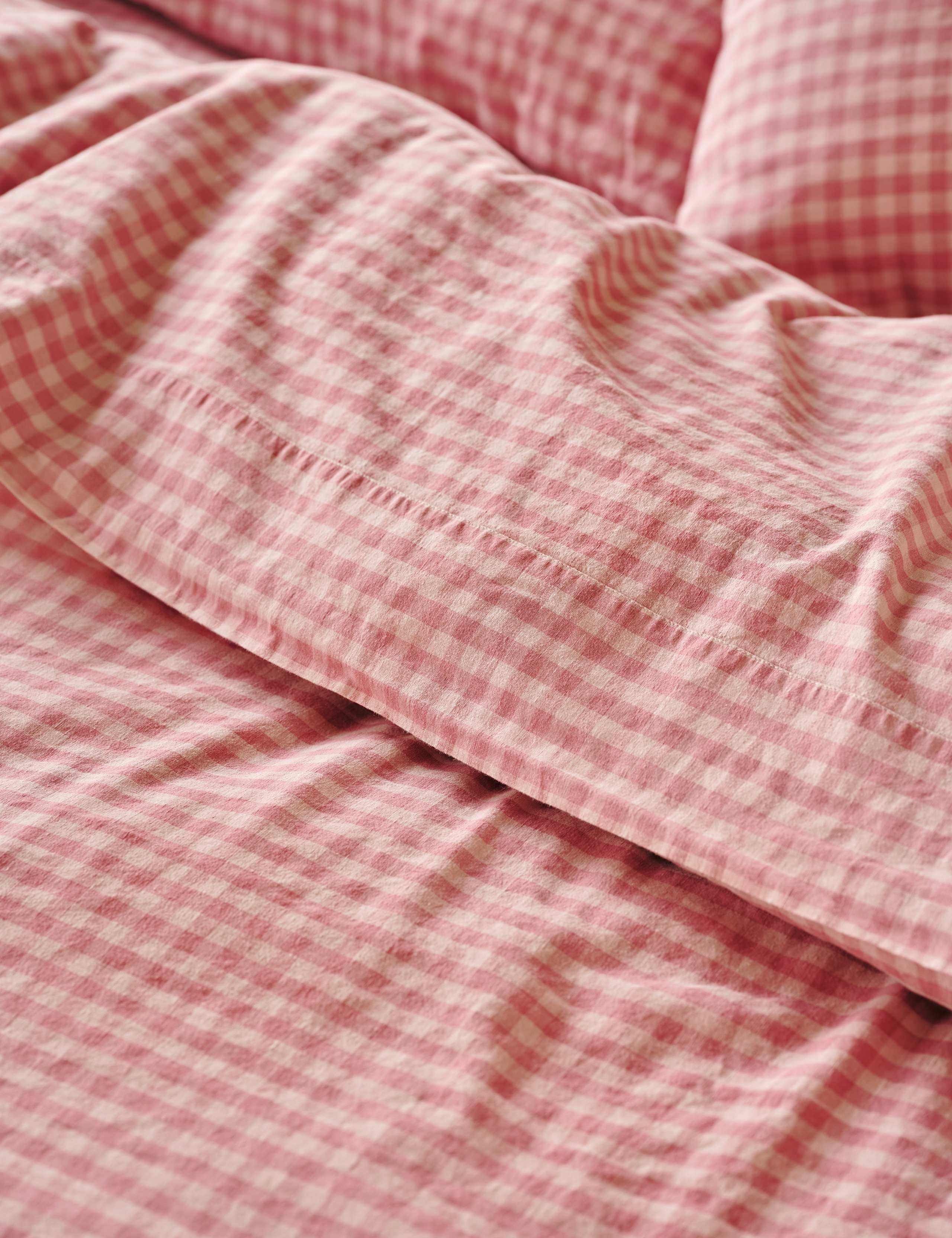 Linen Rich Gingham Flat Sheet