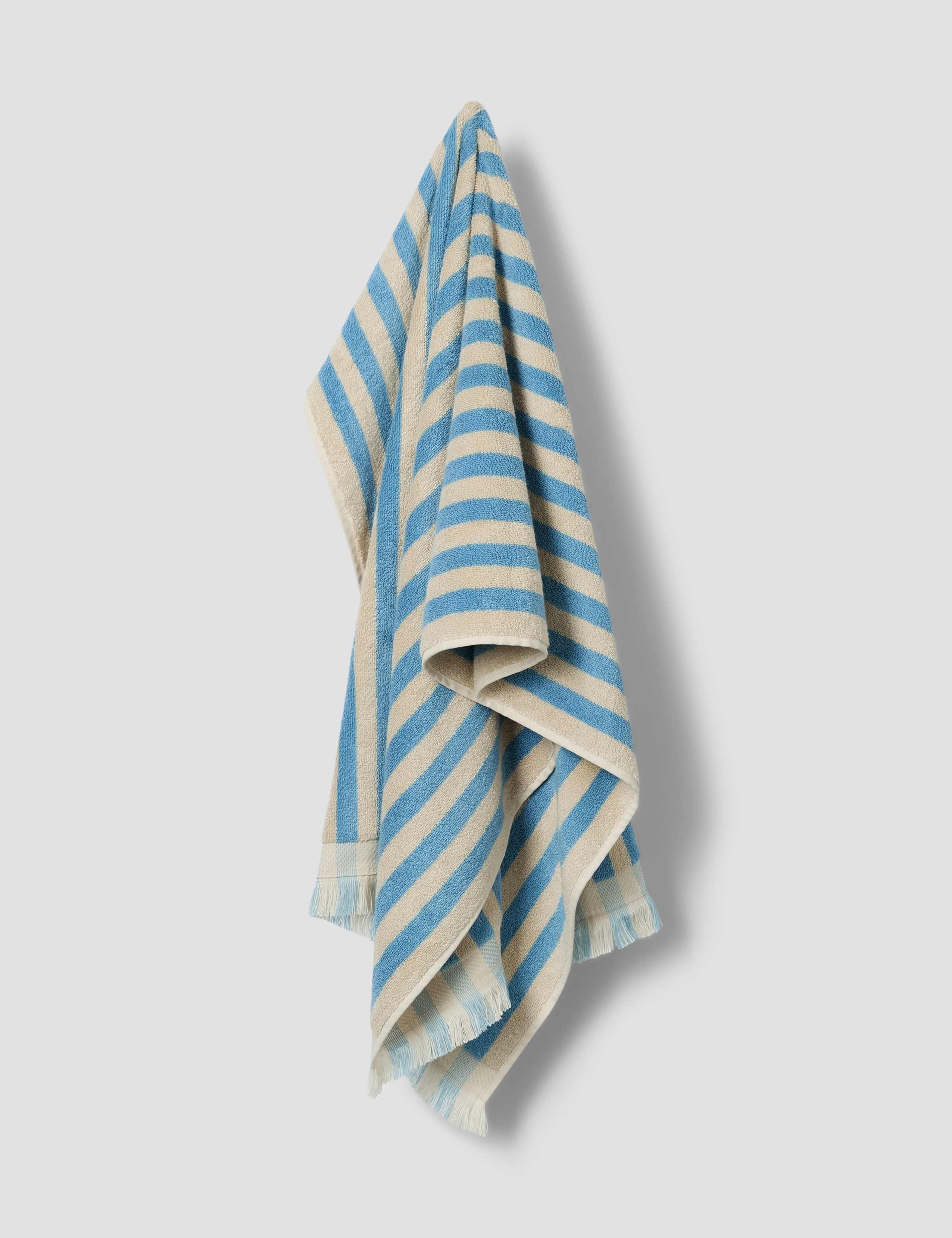 Pure Cotton Striped Fringed Towel