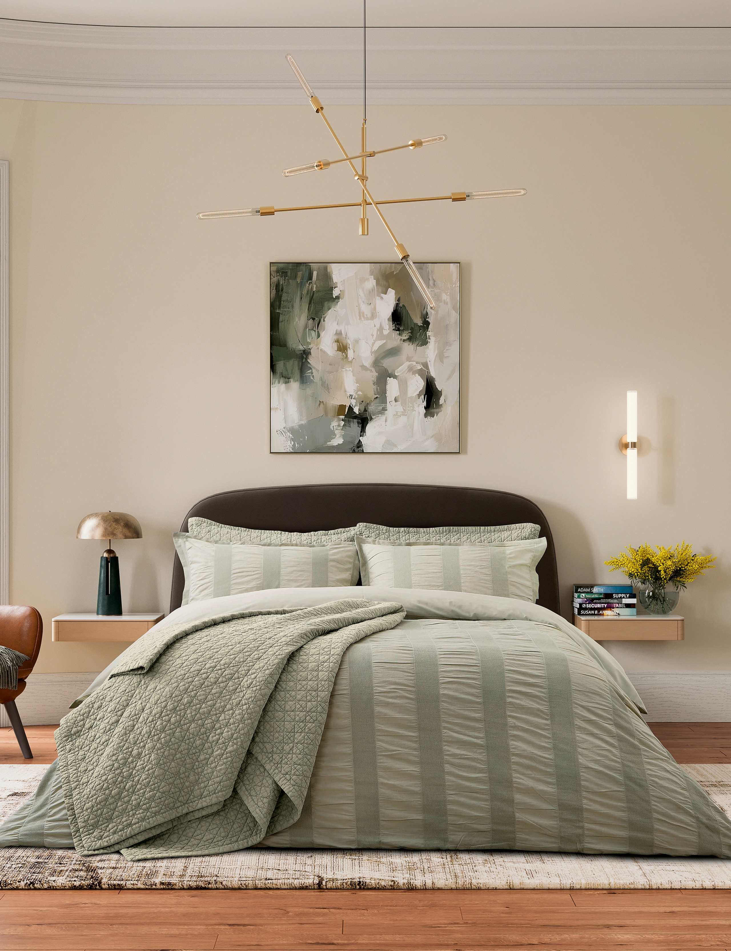 Pure Cotton Waffle Stripe Bedding Set