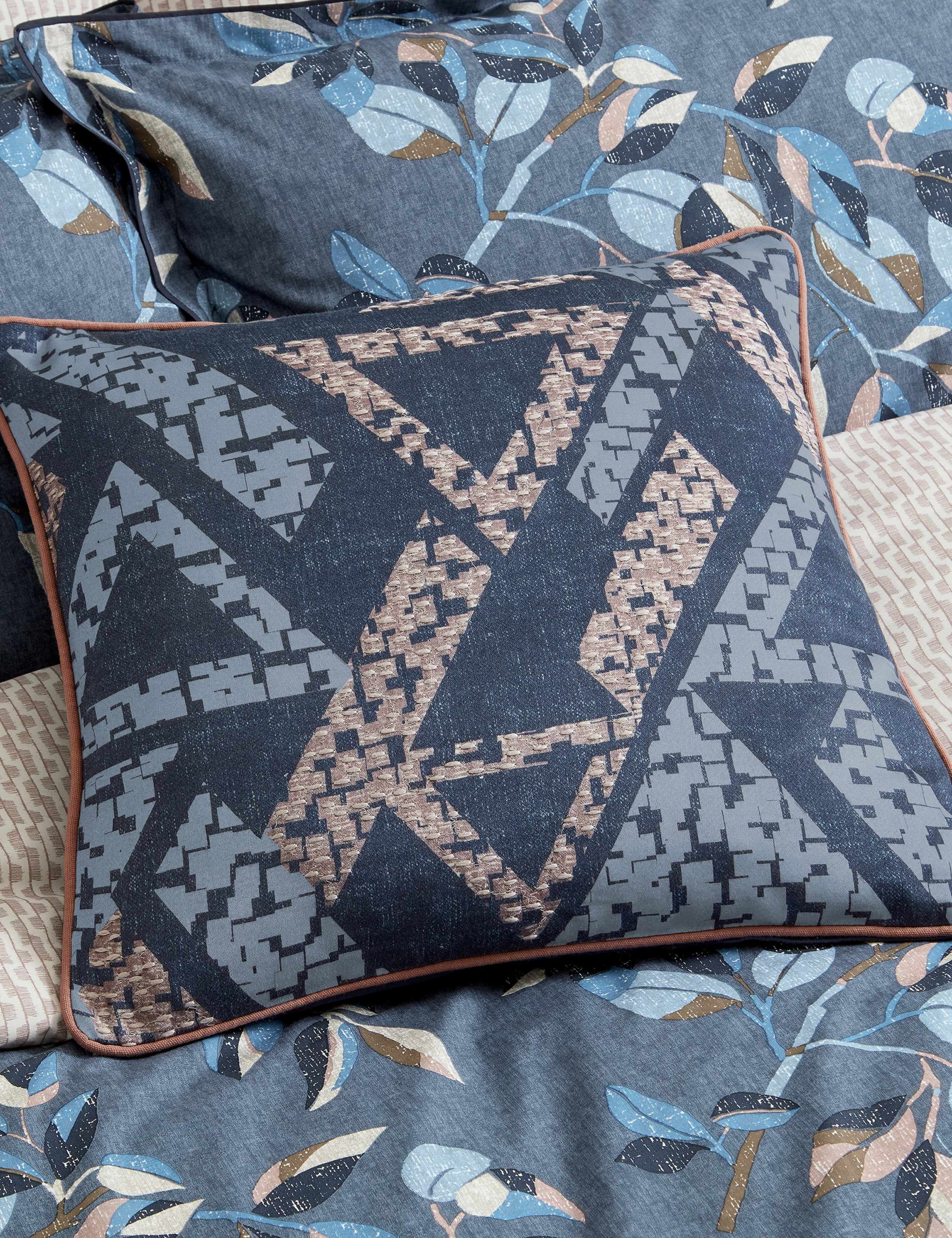 Pure Cotton Textured Geometric Cushion