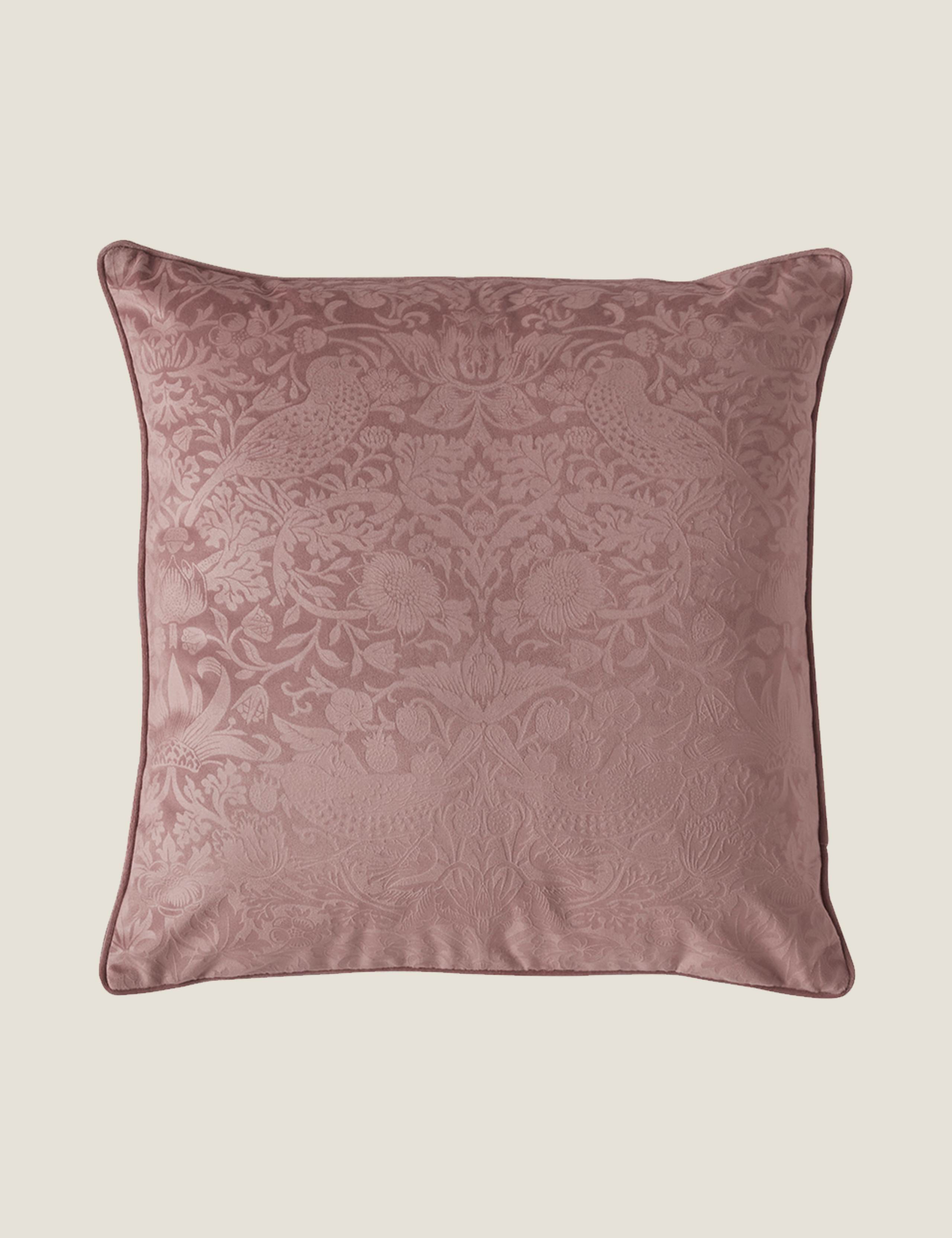 Velvet Strawberry Thief Cushion