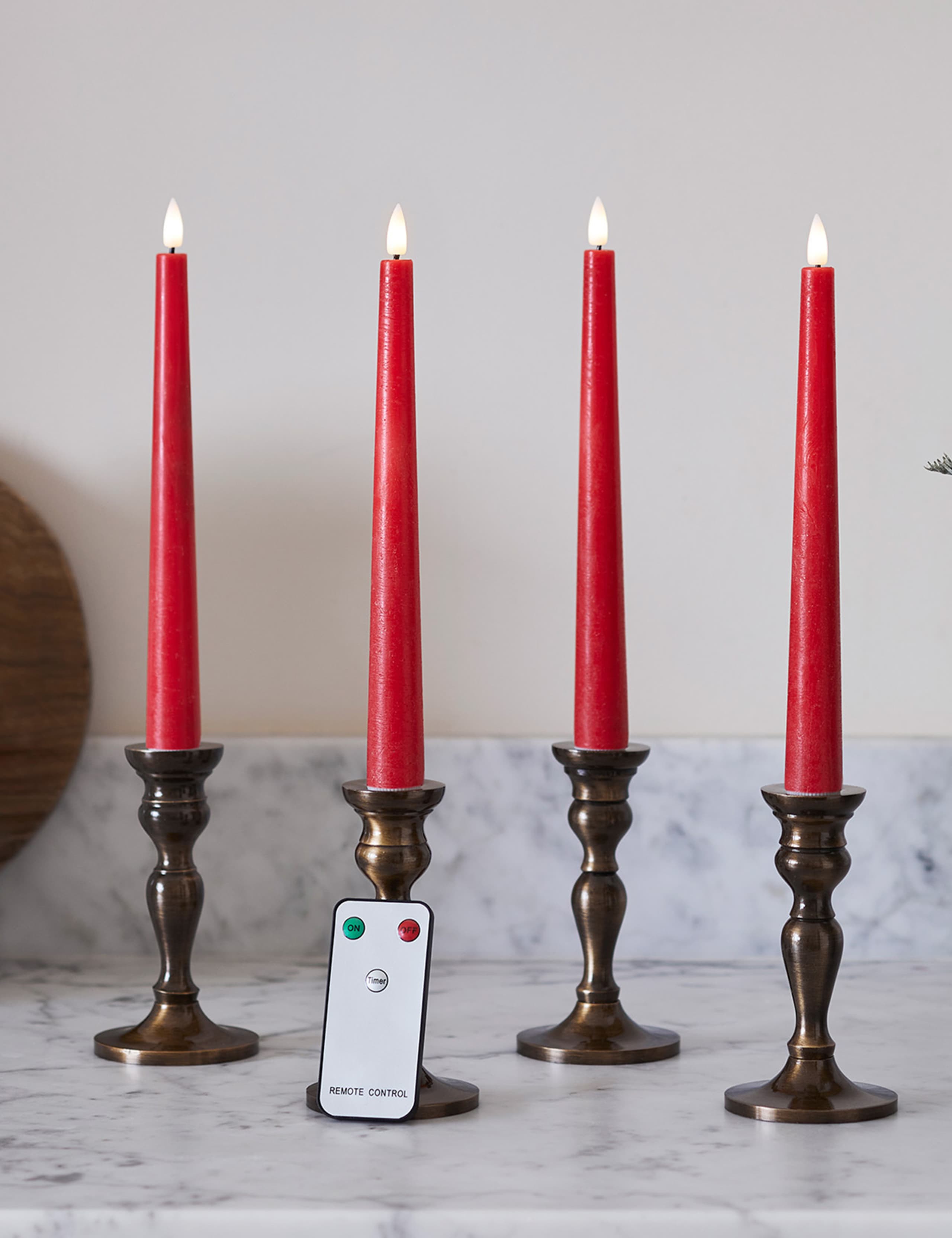 Set of 4 TruGlow® LED Taper Candles