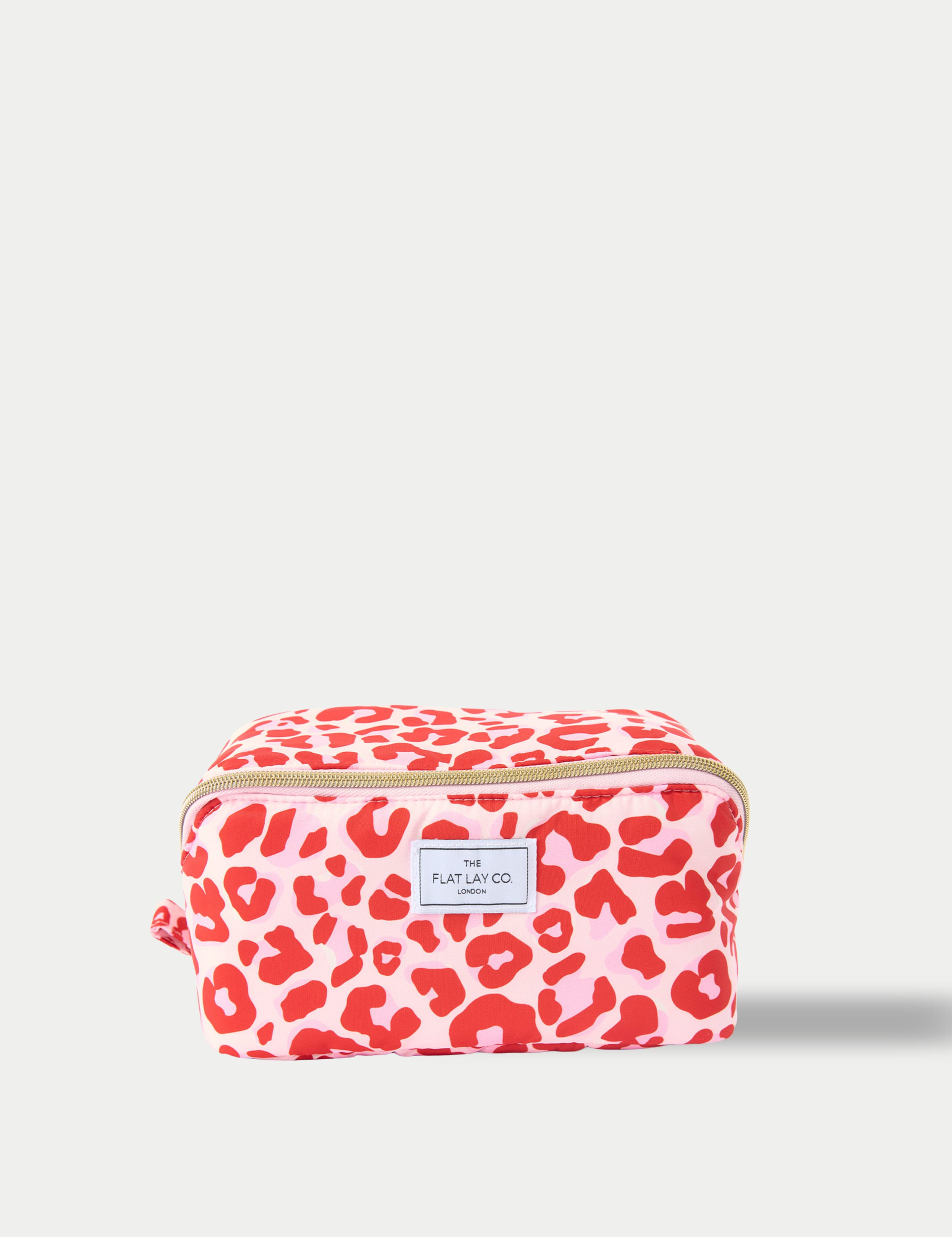 Flat Lay Makeup Box Bag - Pink Leopard