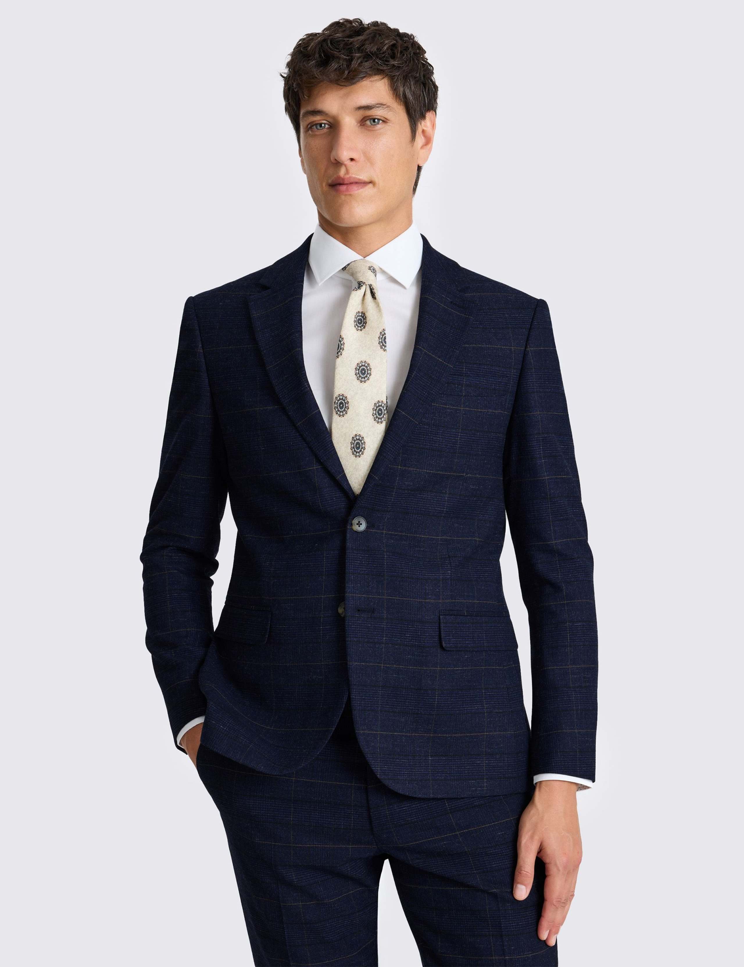 Slim Fit Check Stretch Suit Jacket