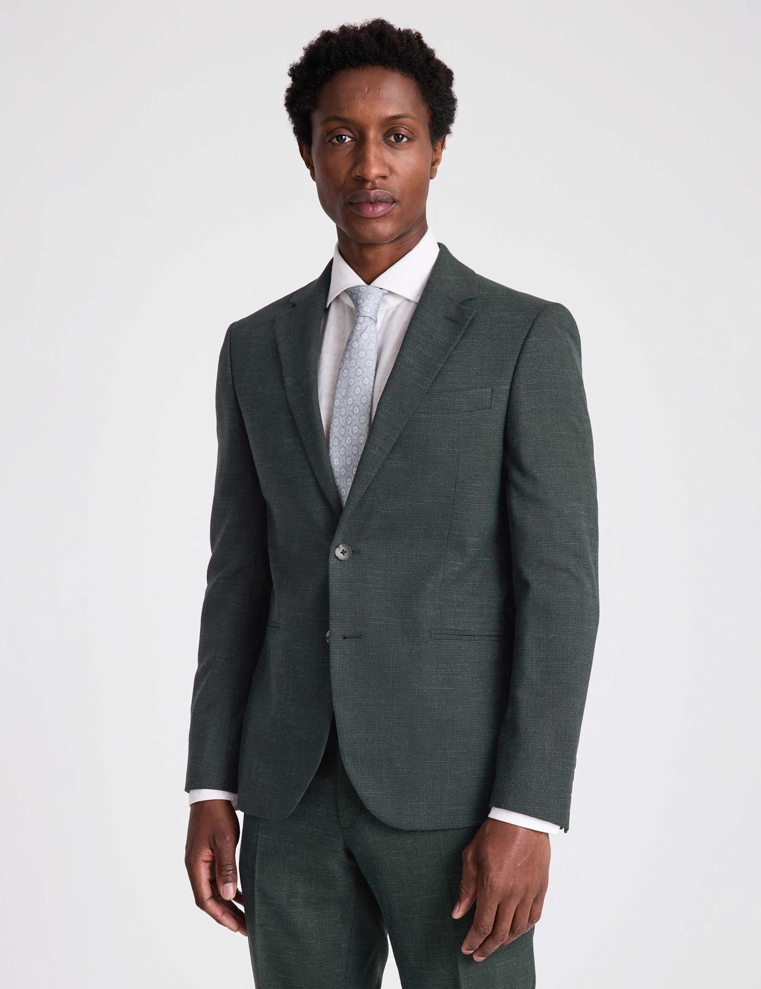 Slim Fit Puppytooth Suit Jacket