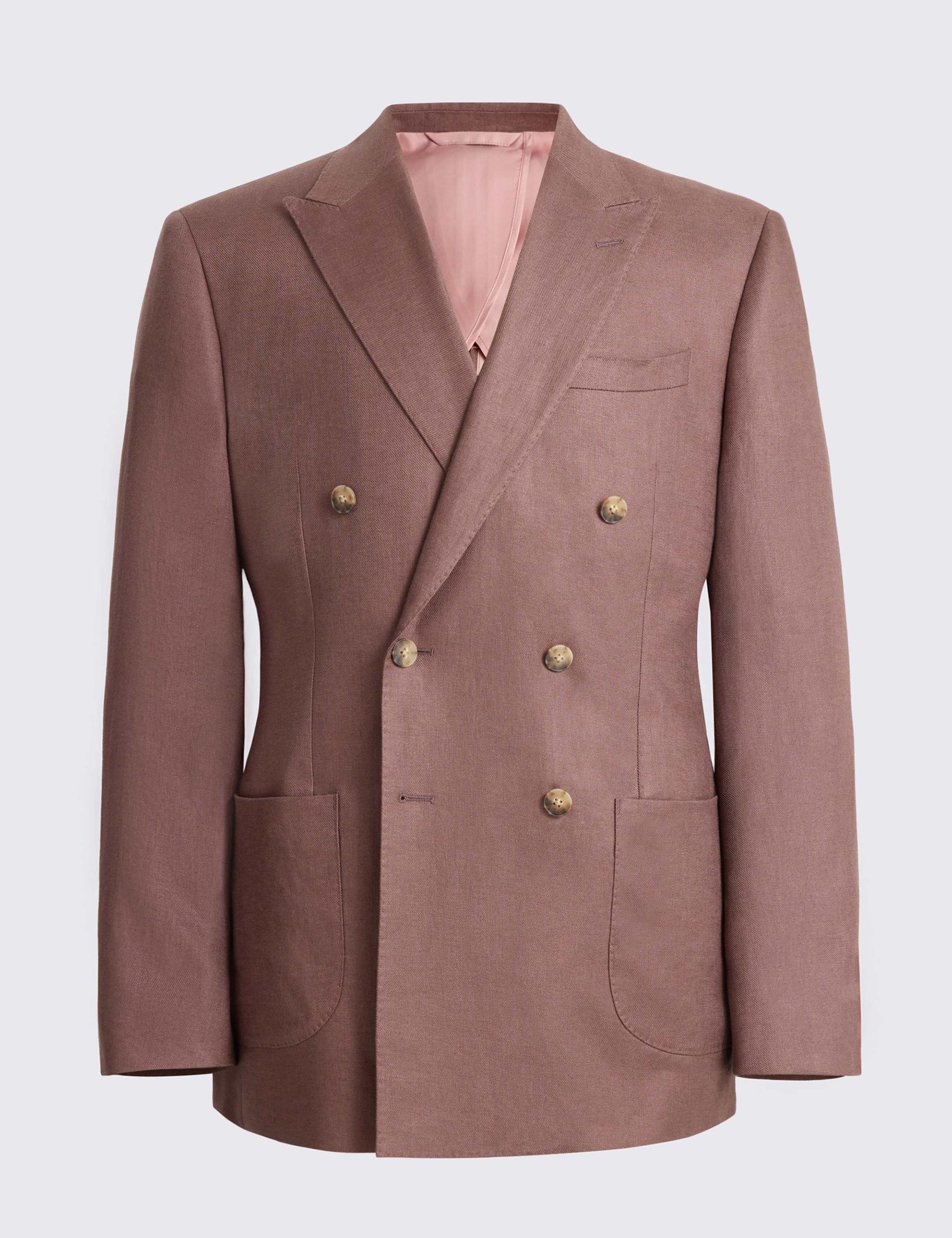 Slim Fit Pure Linen Double Breasted Suits 3 of 5
